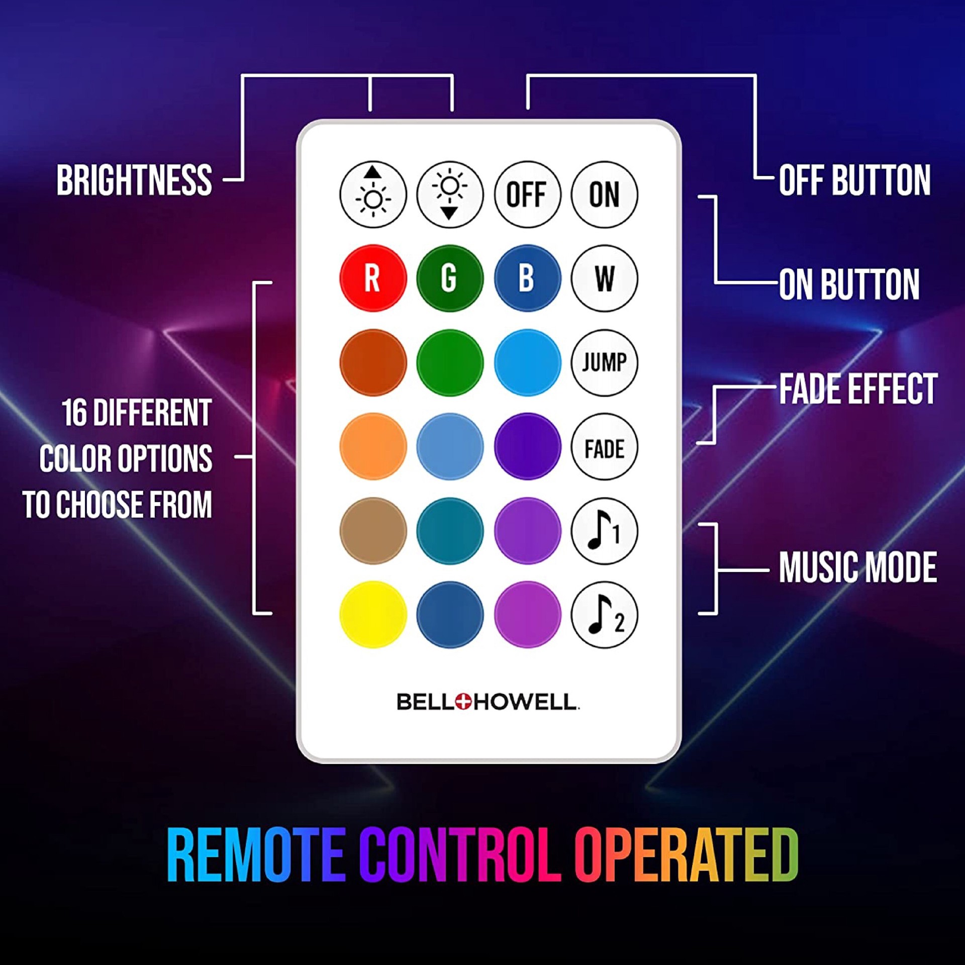 slide 3 of 5, BELL + HOWELL 24.0-ft LED Multicolor Tape Light, 1 ct