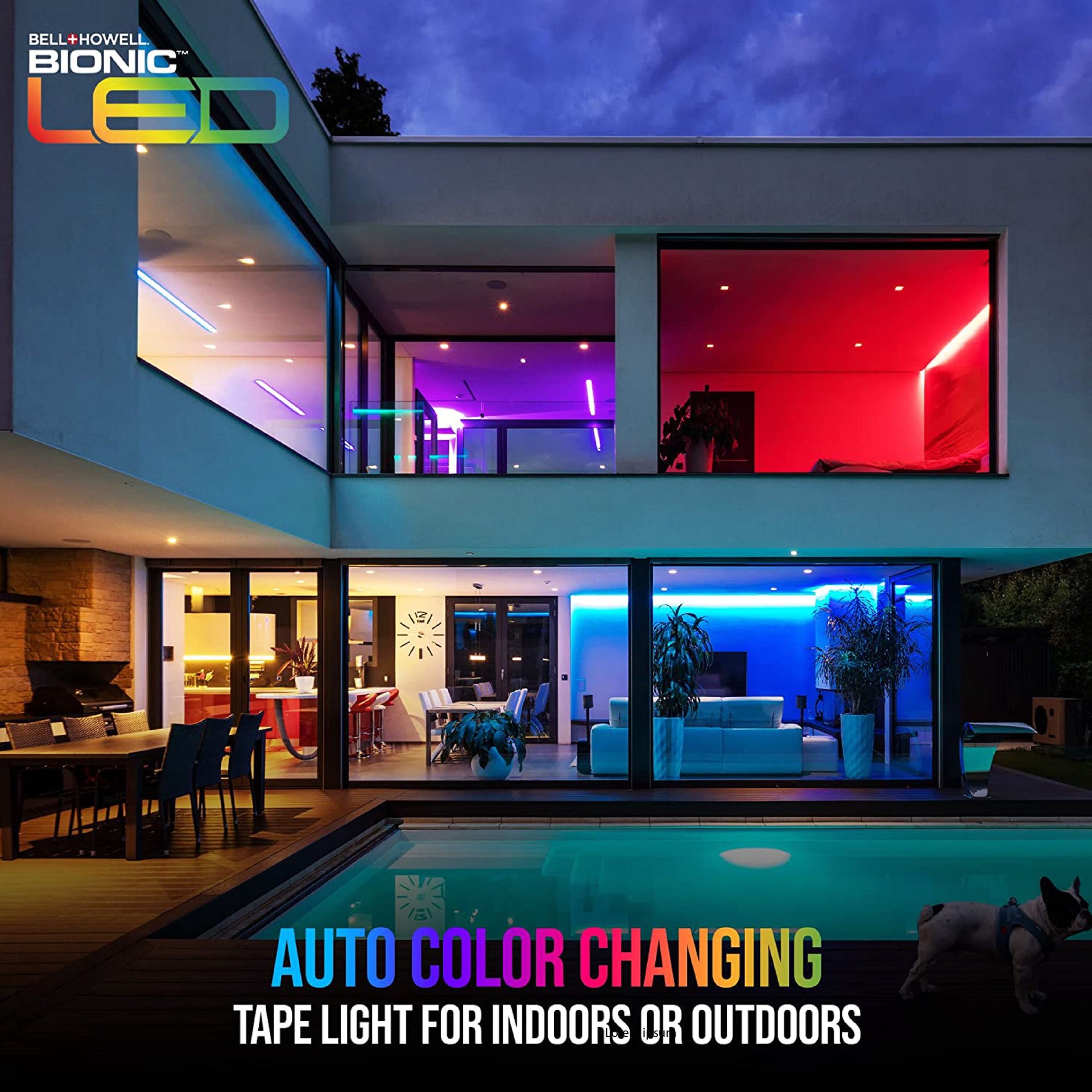 slide 4 of 5, BELL + HOWELL 24.0-ft LED Multicolor Tape Light, 1 ct