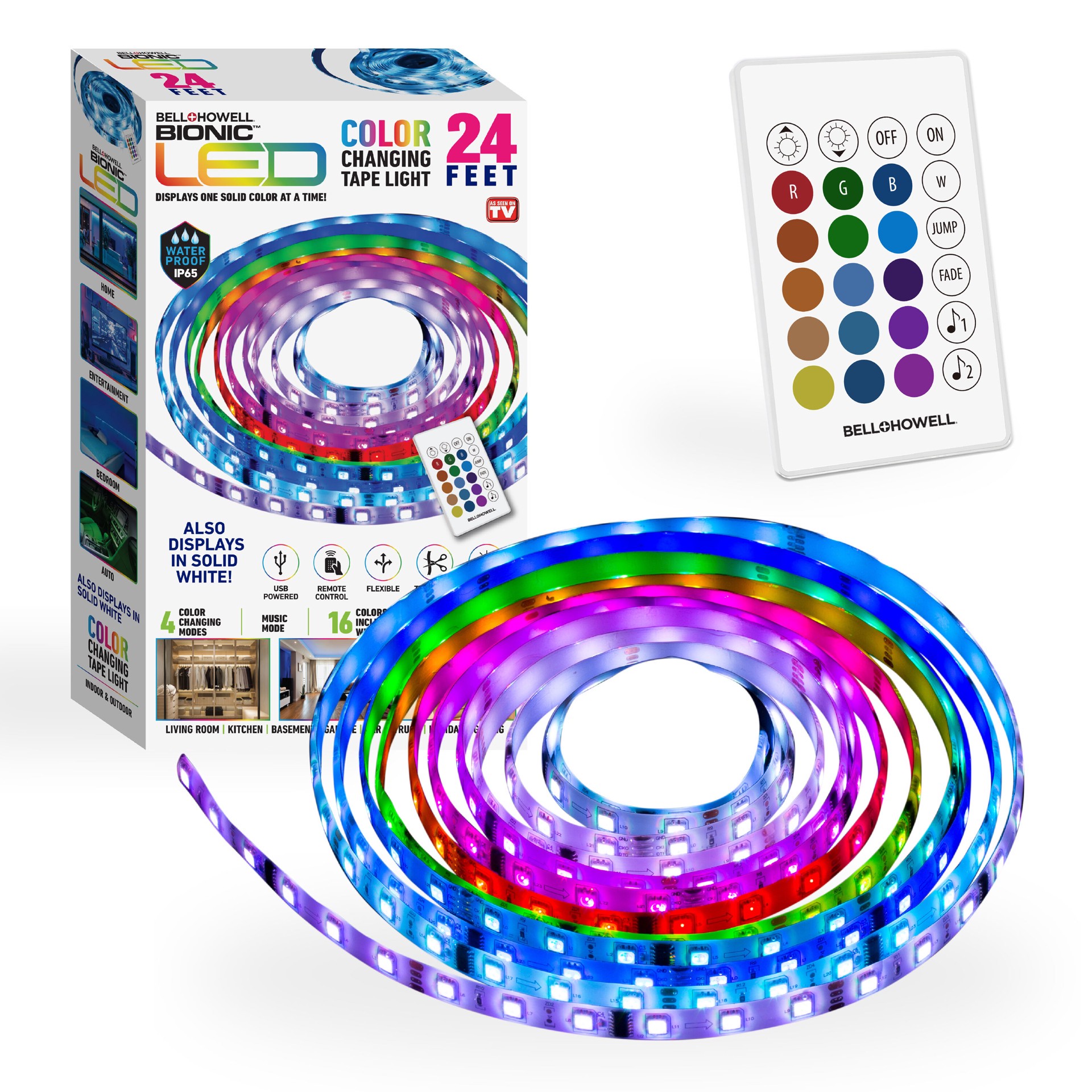 slide 1 of 5, BELL + HOWELL 24.0-ft LED Multicolor Tape Light, 1 ct