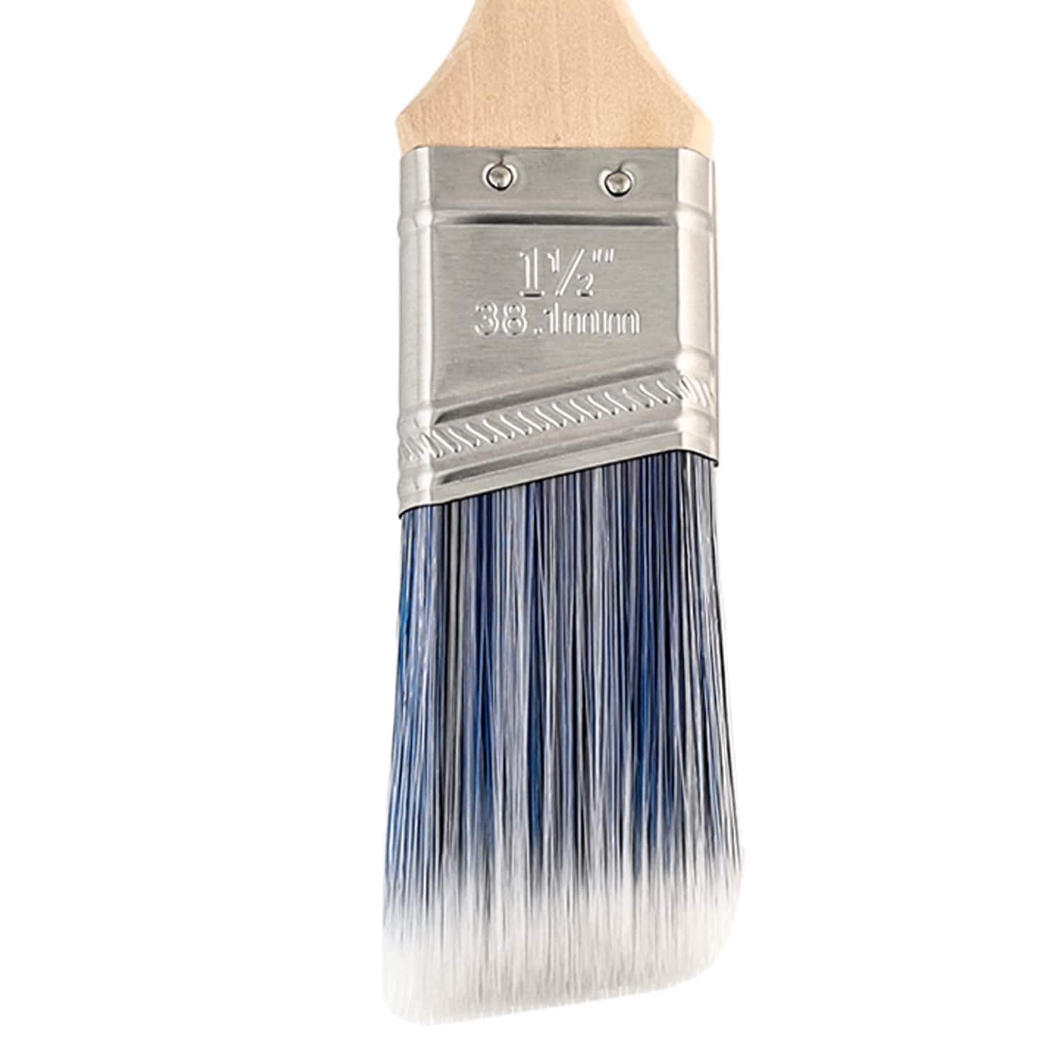 slide 4 of 5, Project Source Better All Paints and Stains 1-1/2-in Reusable Polyester Angle Wall trim brush, 1 ct