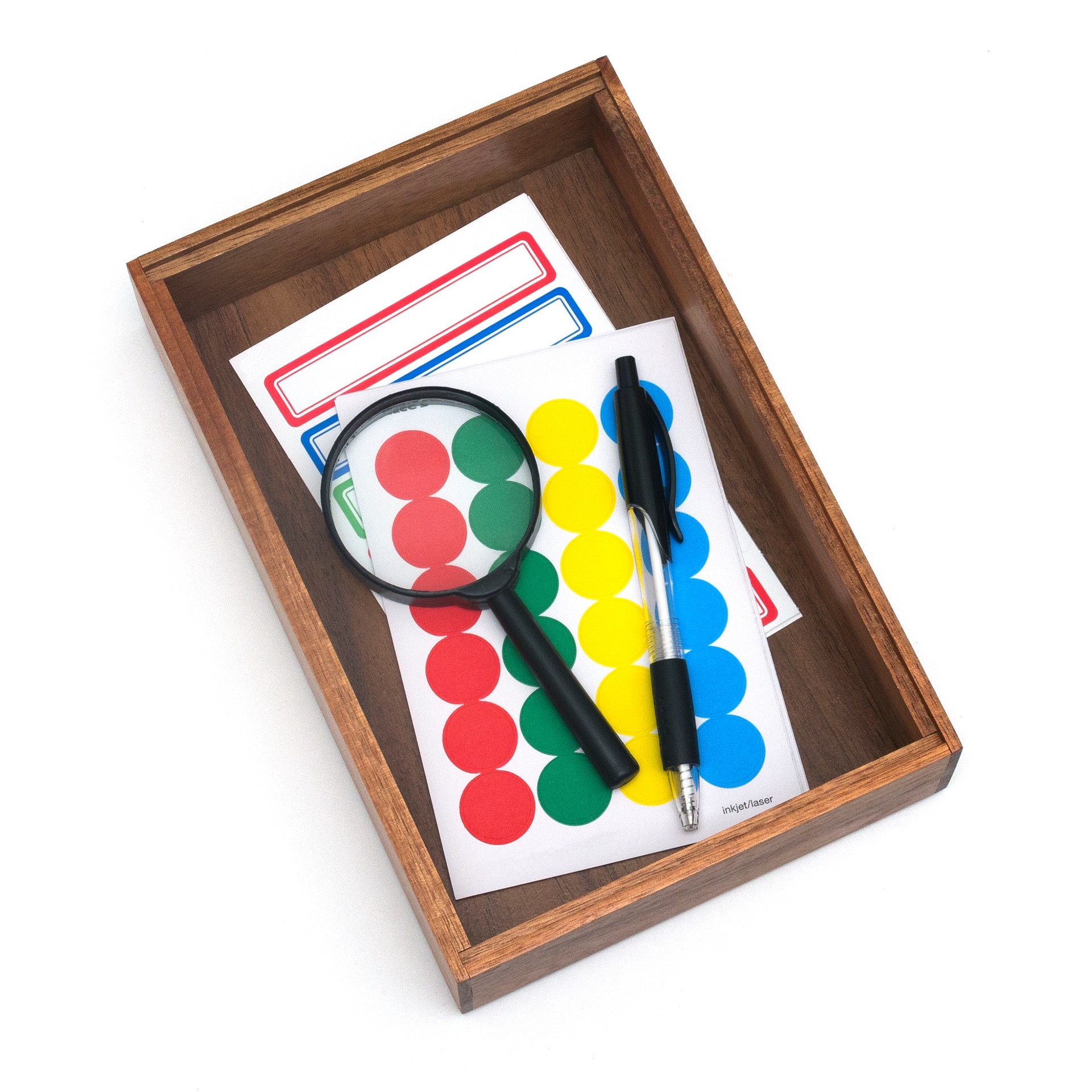 slide 4 of 6, allen + roth 9-in x 6-in Brown Acacia Wood Stackable Drawer Organizer, 1 ct