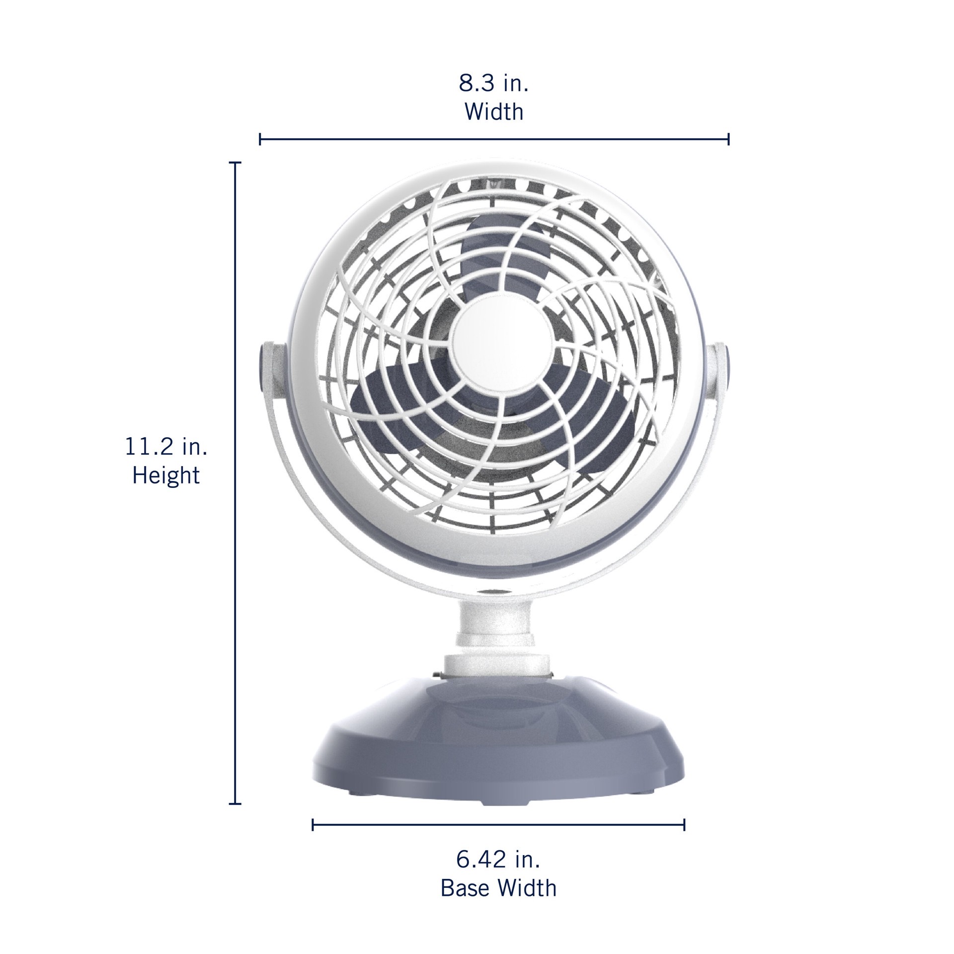 slide 4 of 6, Utilitech 6-in 5 -Volt 2 -Speed Indoor Gray and white Desk Fan, 1 ct