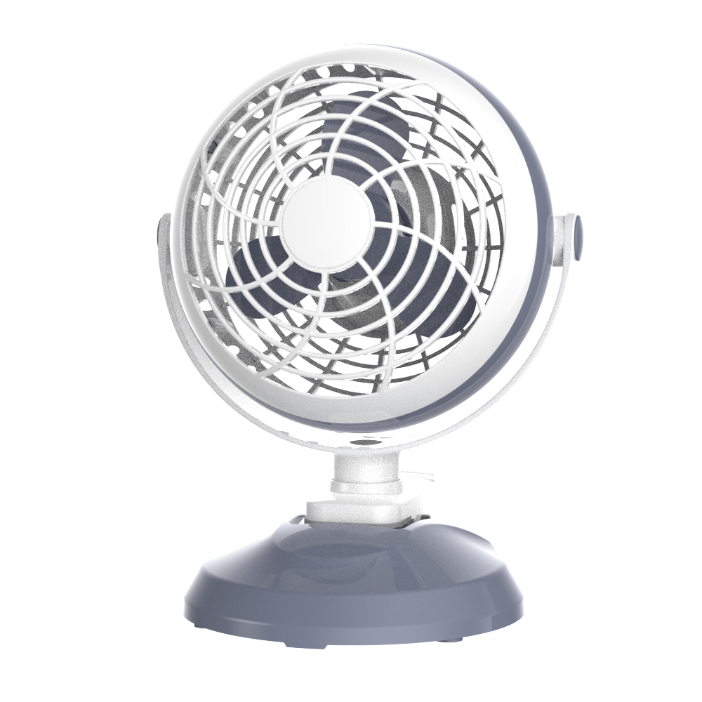 slide 1 of 6, Utilitech 6-in 5 -Volt 2 -Speed Indoor Gray and white Desk Fan, 1 ct