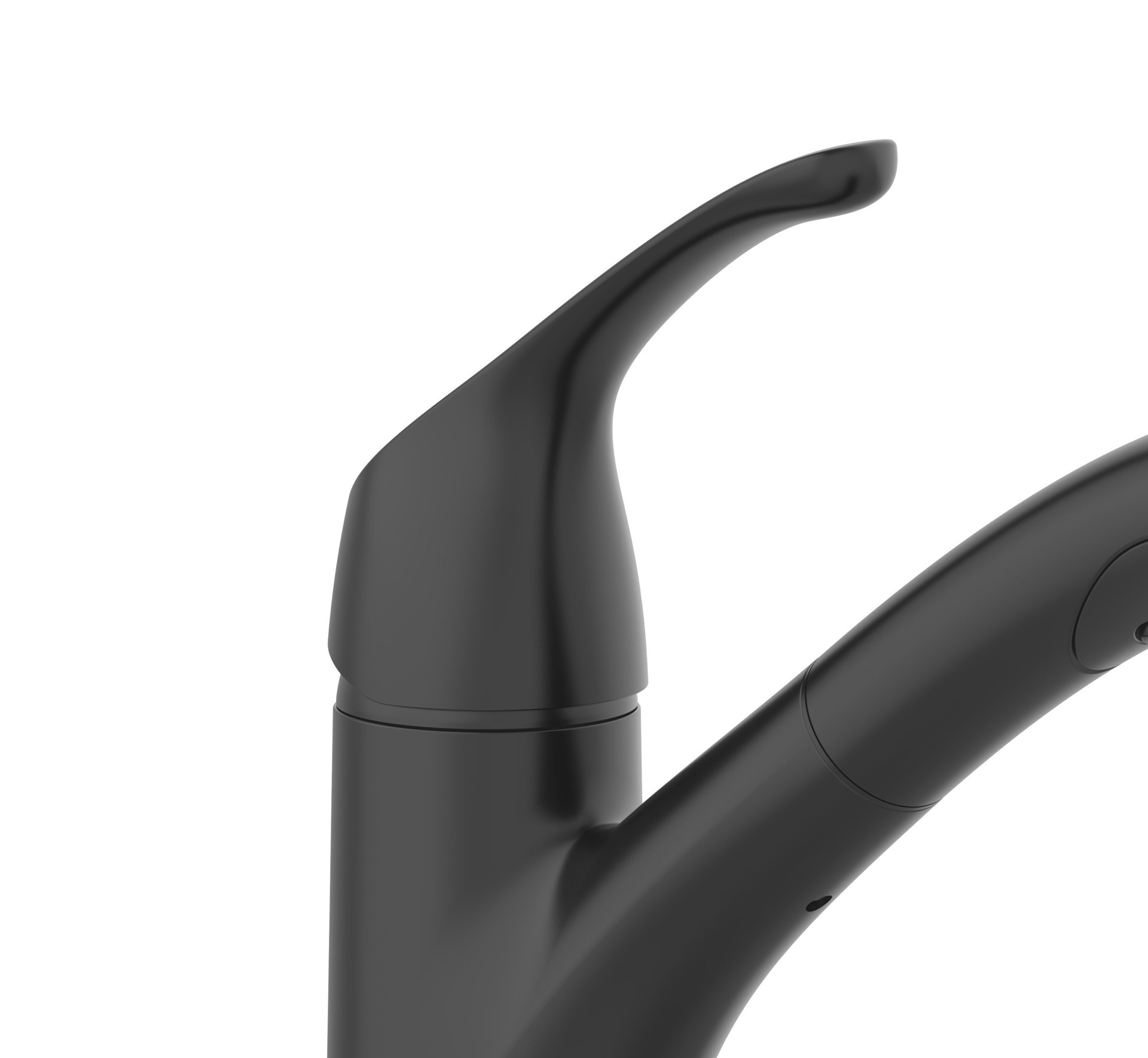 slide 3 of 6, Project Source EVERFIELD Matte Black Single Handle Deck-mount Pull-out Kitchen Faucet with Sprayer (Includes Deck Plate), 1 ct