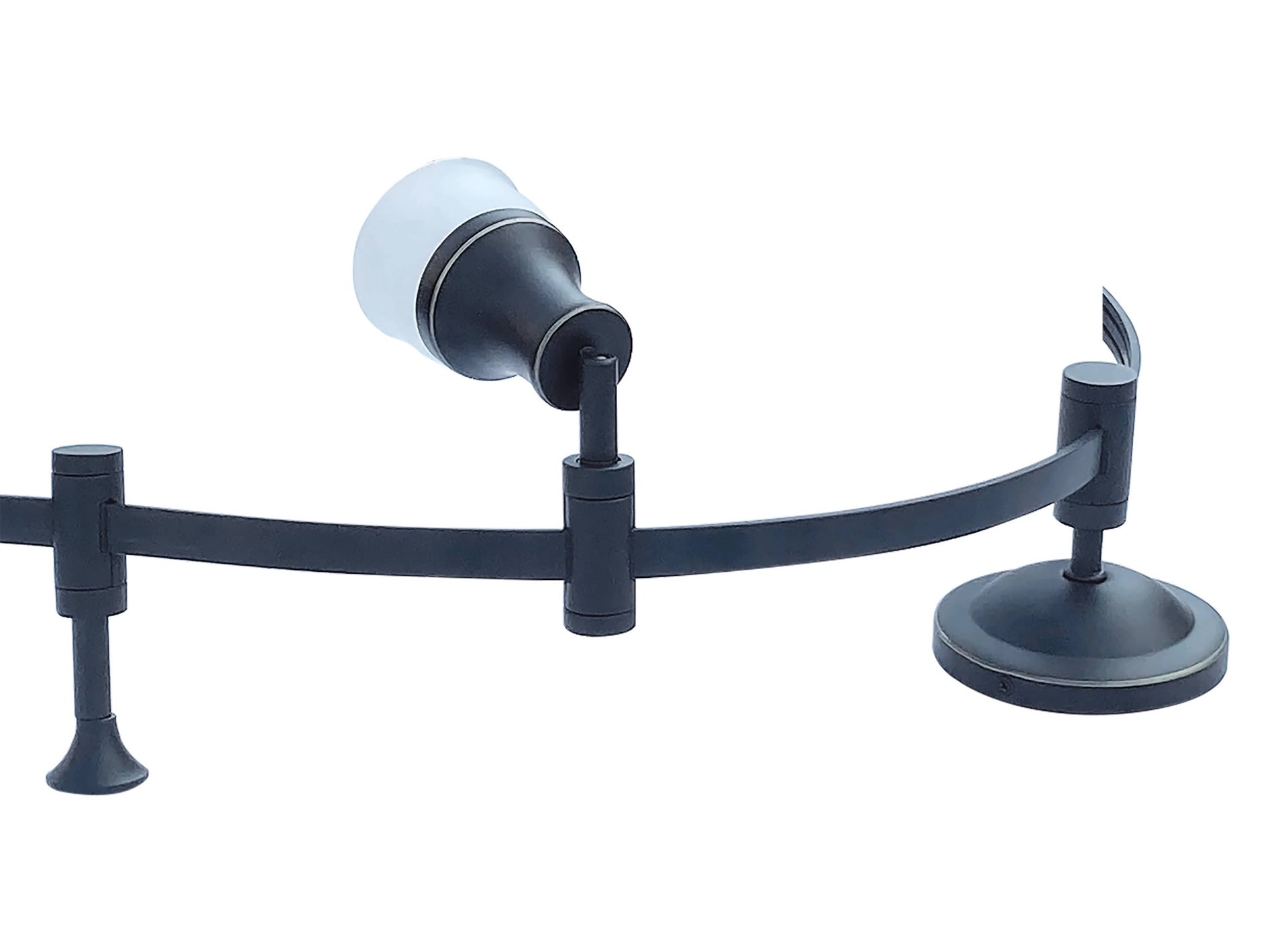 slide 2 of 4, allen + roth 99.6-in 6 -Light Black dimmable Integrated Modern/contemporary Flexible Track Lighting Kit with Round Steel/black Pivoting Heads, 1 ct