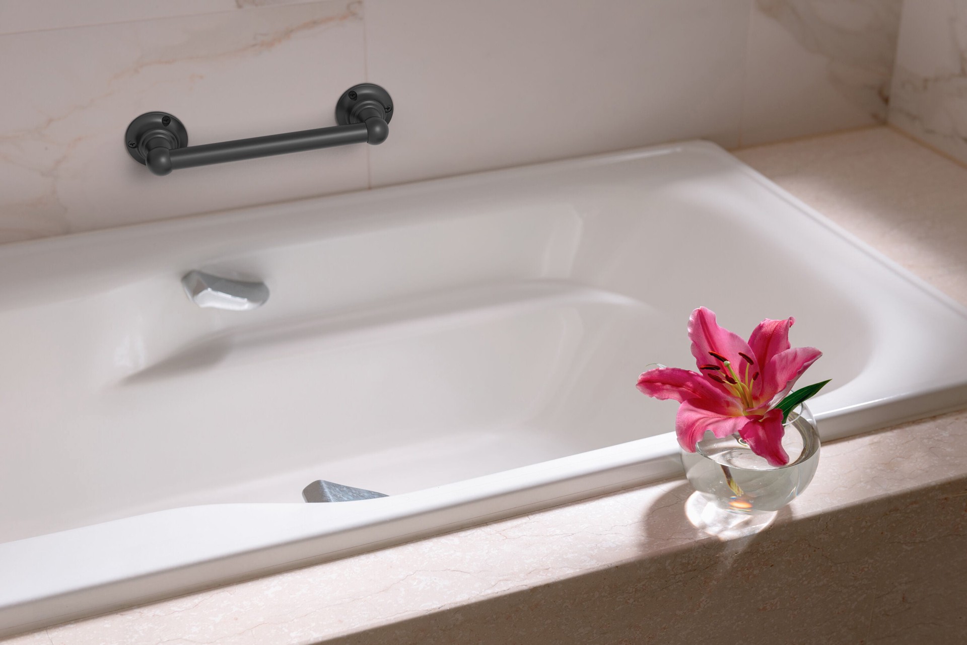 slide 6 of 6, allen + roth Exposed Screw assist bar 9-in Matte Black Wall mount Grab Bar ( 300-lb Weight Capacity ), 1 ct