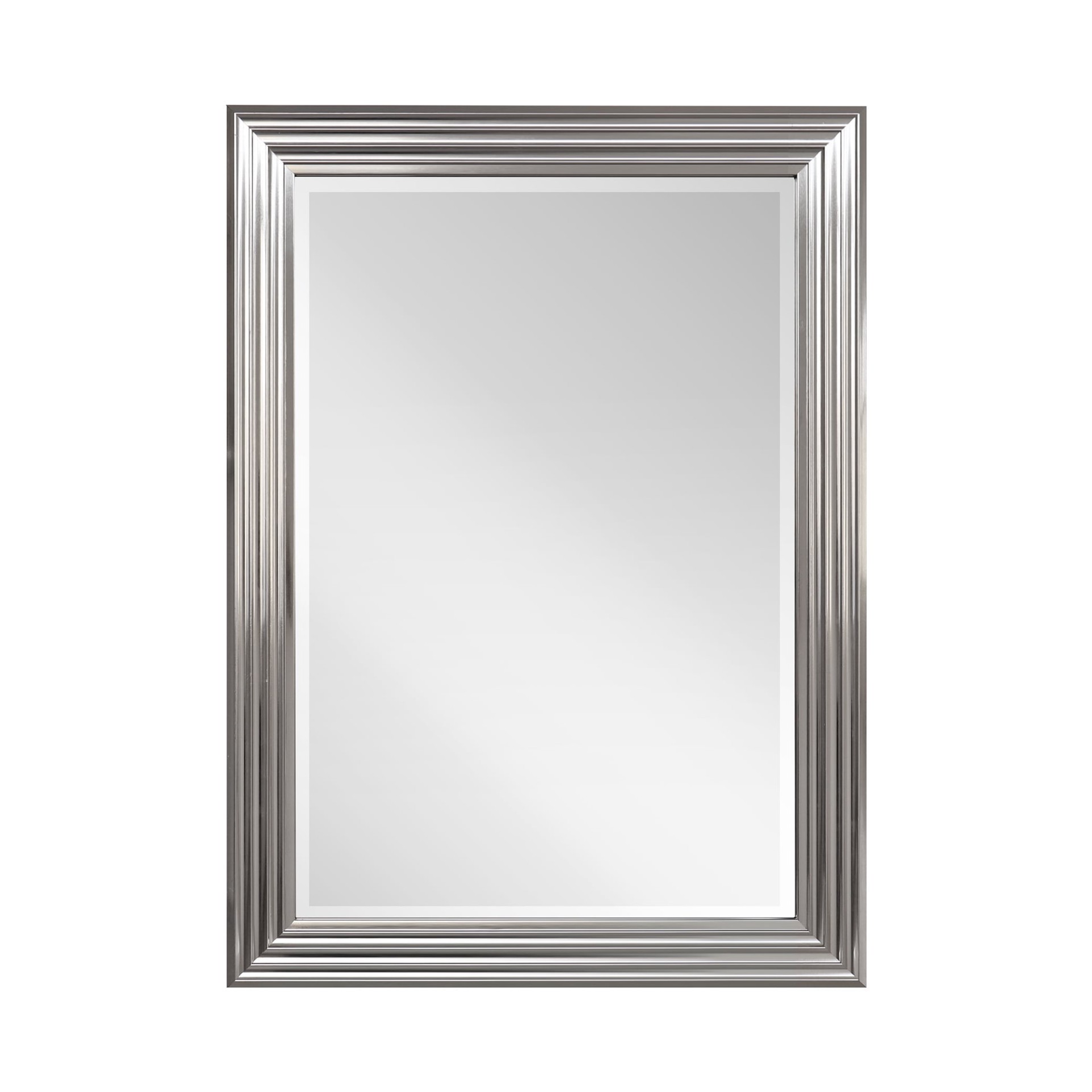 slide 2 of 5, allen + roth 31-in W x 41.0-in H Rectangle Silver Beveled Wall Mirror, 1 ct