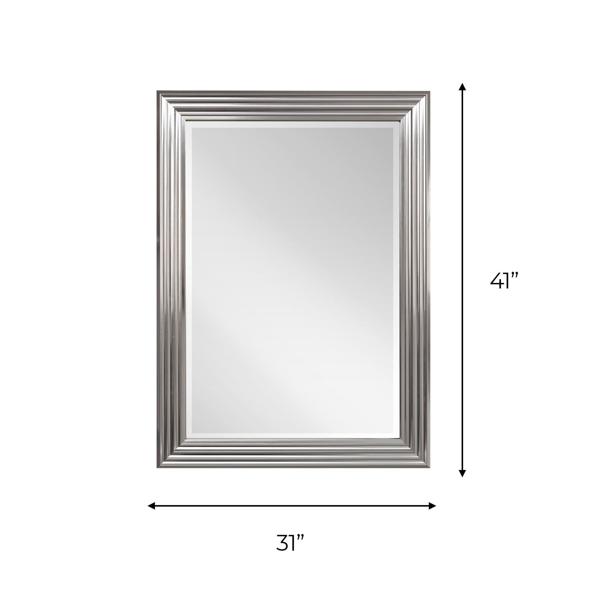 slide 5 of 5, allen + roth 31-in W x 41.0-in H Rectangle Silver Beveled Wall Mirror, 1 ct