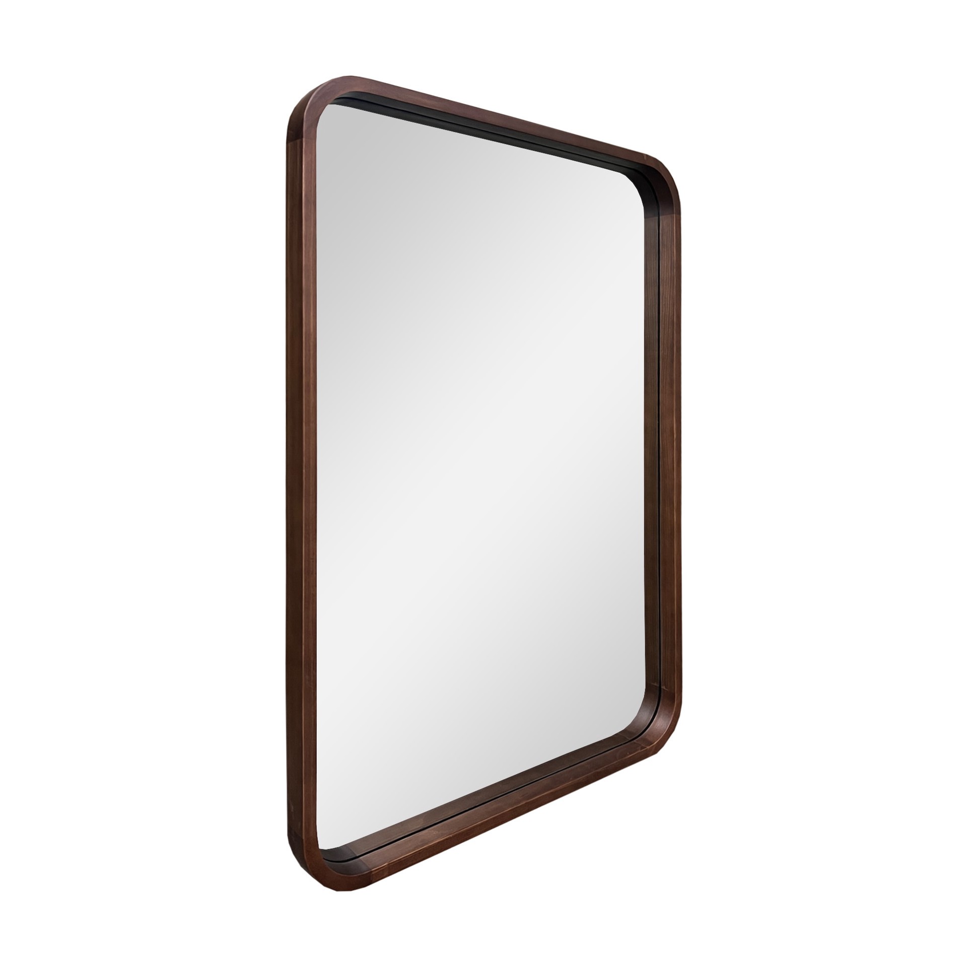 slide 3 of 5, allen + roth 24-in W x 35.0-in H Rectangle Light Brown Polished Wall Mirror, 1 ct