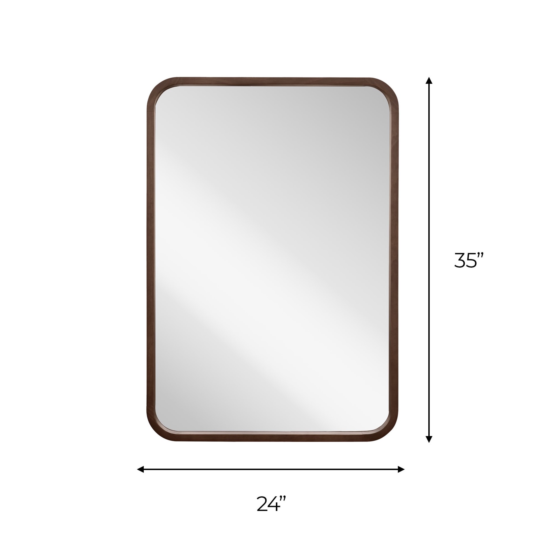 slide 5 of 5, allen + roth 24-in W x 35.0-in H Rectangle Light Brown Polished Wall Mirror, 1 ct