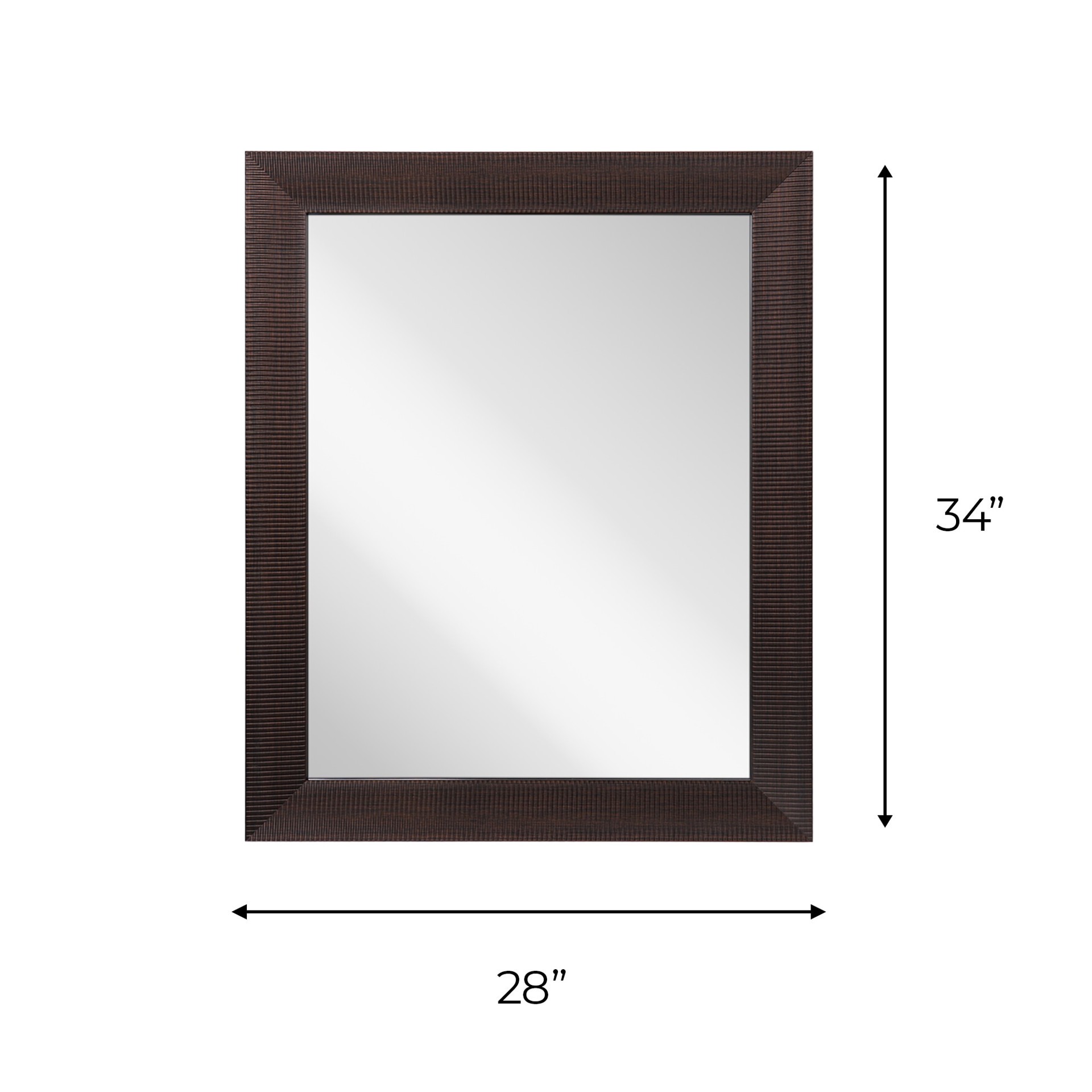 slide 5 of 5, allen + roth 28-in W x 34.0-in H Rectangle Bronze Polished Wall Mirror, 1 ct