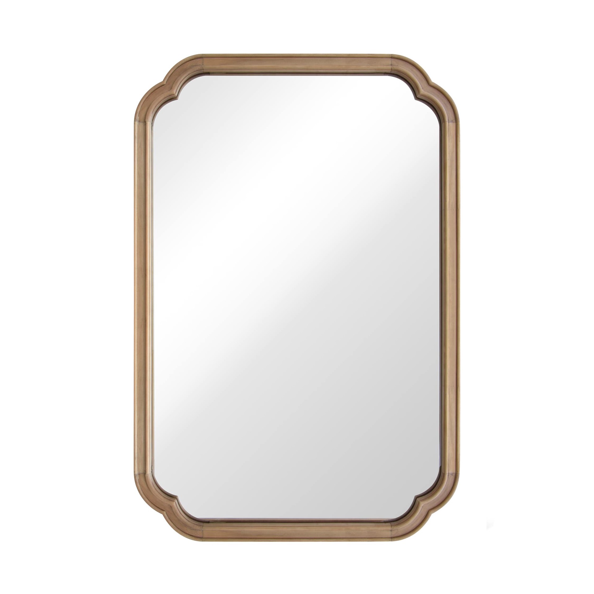 slide 2 of 5, allen + roth 24-in W x 36.0-in H Rectangle Natural Wood Polished Wall Mirror, 1 ct