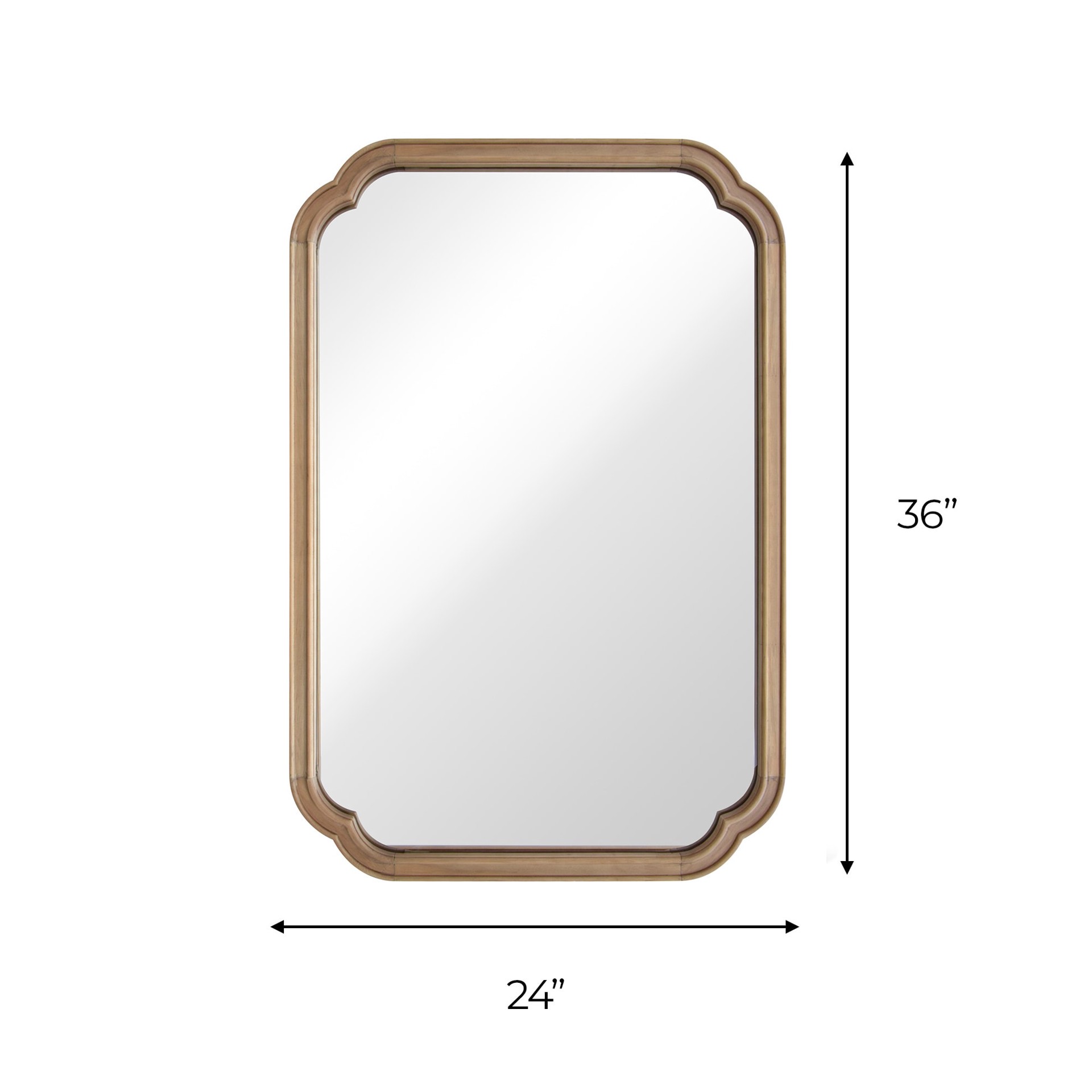 slide 5 of 5, allen + roth 24-in W x 36.0-in H Rectangle Natural Wood Polished Wall Mirror, 1 ct
