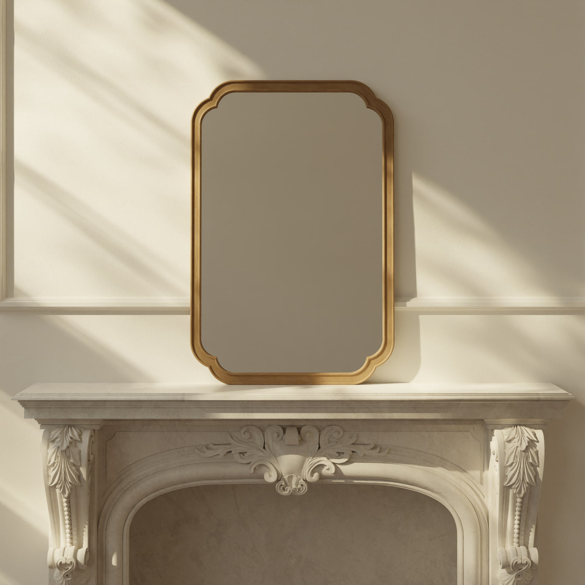 slide 1 of 5, allen + roth 24-in W x 36.0-in H Rectangle Natural Wood Polished Wall Mirror, 1 ct