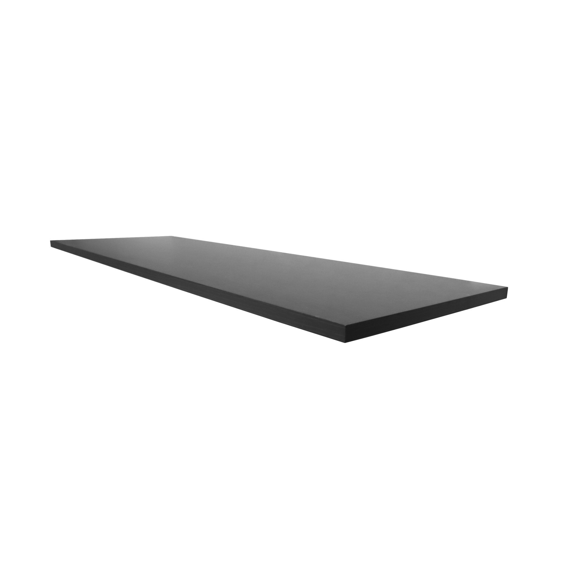 slide 2 of 6, Style Selections 47.6-in L x 11.7-in D x 0.6-in H Black Rectangular Shelf Board, 1 ct