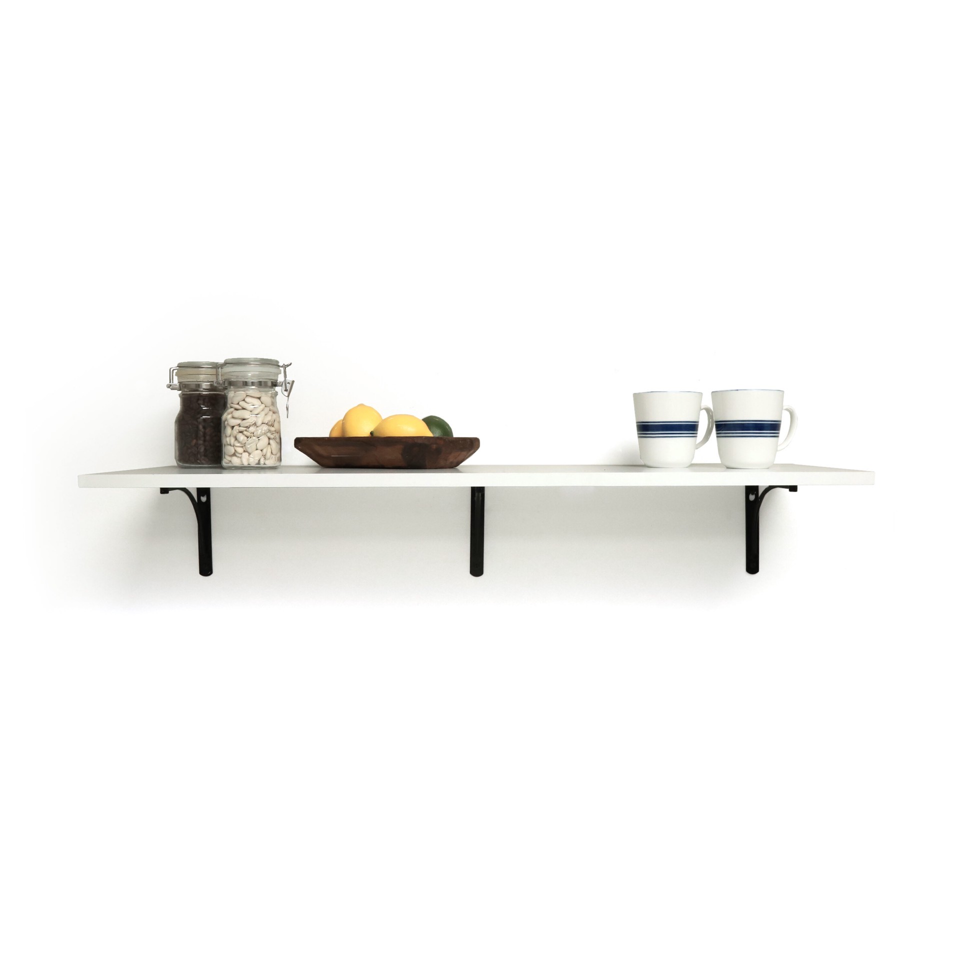slide 1 of 6, Style Selections 35.8-in L x 7.8-in D x 0.6-in H White Rectangular Shelf Board, 1 ct