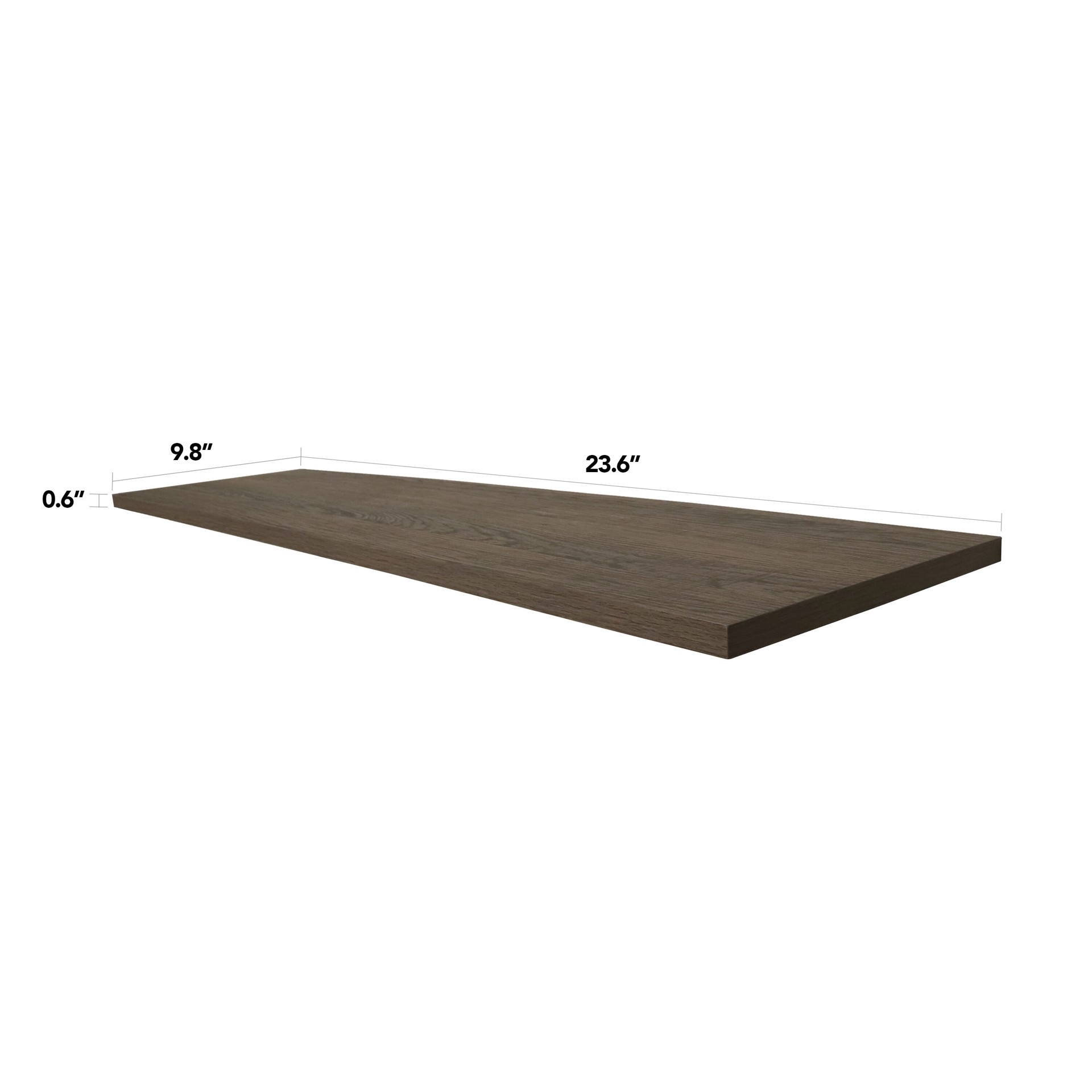 slide 6 of 6, Style Selections 23.6-in L x 9.8-in D x 0.6-in H Dark Wood Rectangular Shelf Board, 1 ct