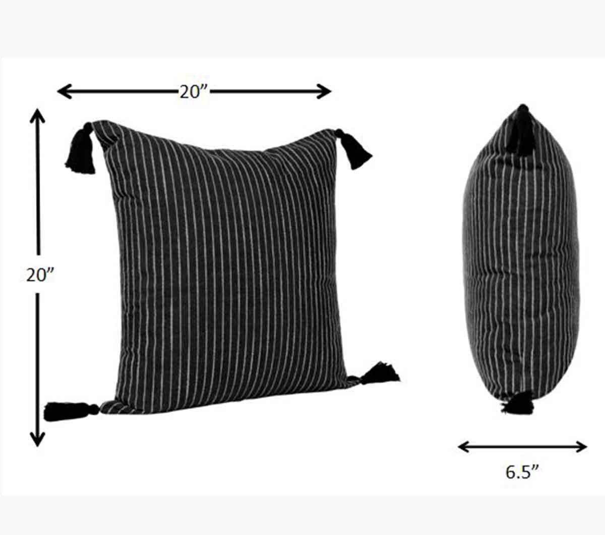 slide 5 of 6, allen + roth 20-in x 20-in Black Square Indoor Decorative Pillow, 1 ct