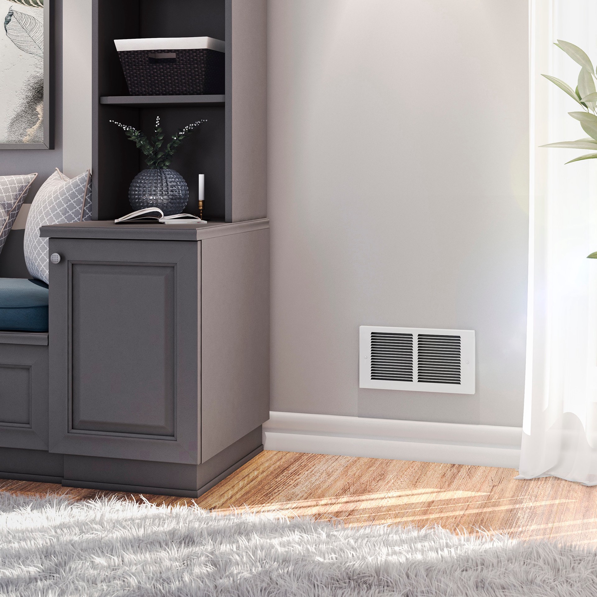 slide 5 of 6, Cadet Register Up to 1500.0-Watt 120 -Volt Heater fan Heater ( 4.0-in L x 7.375-in H Grille ), 1 ct