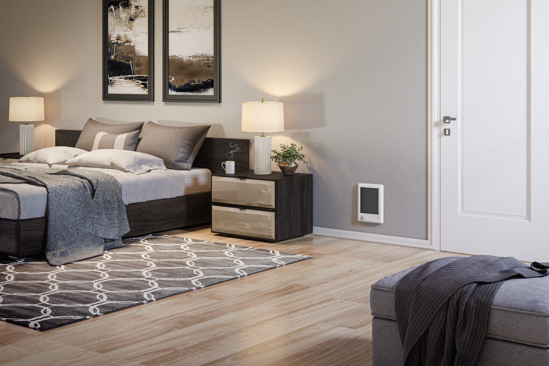 slide 6 of 6, Cadet Com-Pak Up to 1000.0-Watt 120 -Volt Heater fan Heater ( 4.0-in L x 12.0-in H Grille ), 1 ct