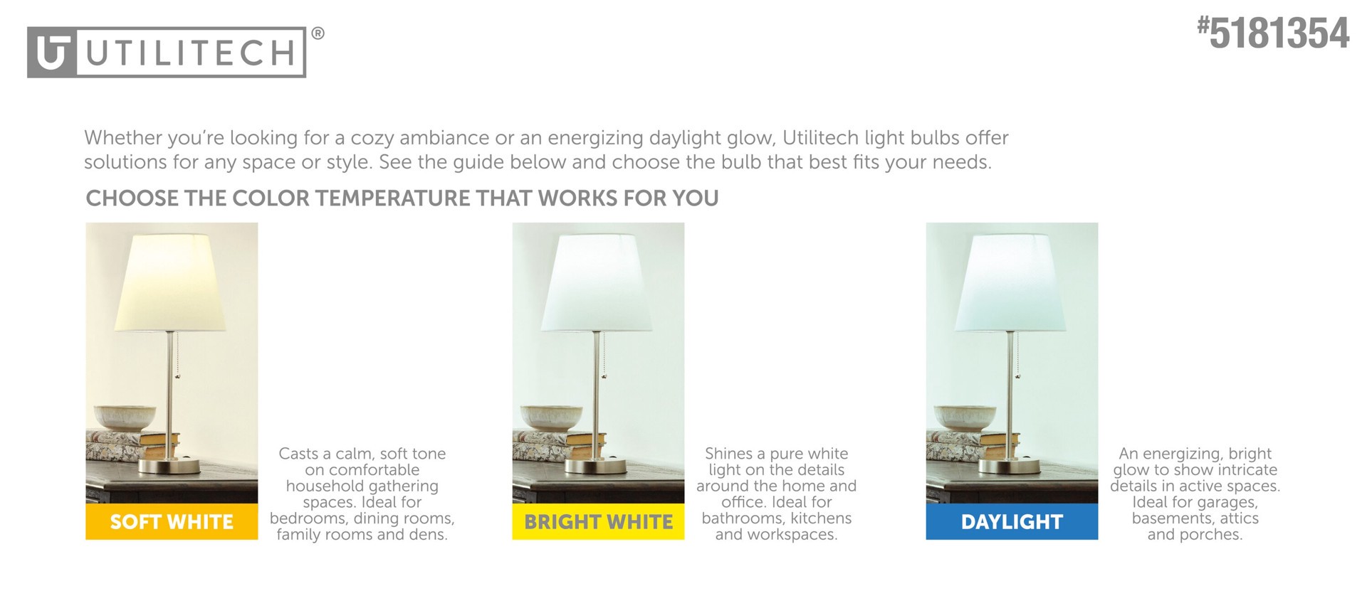 slide 6 of 6, Utilitech 65 -Watt EQ BR30 Bright white Dimmable LED Spot Flood Light Bulb 12 -Pack, 1 ct