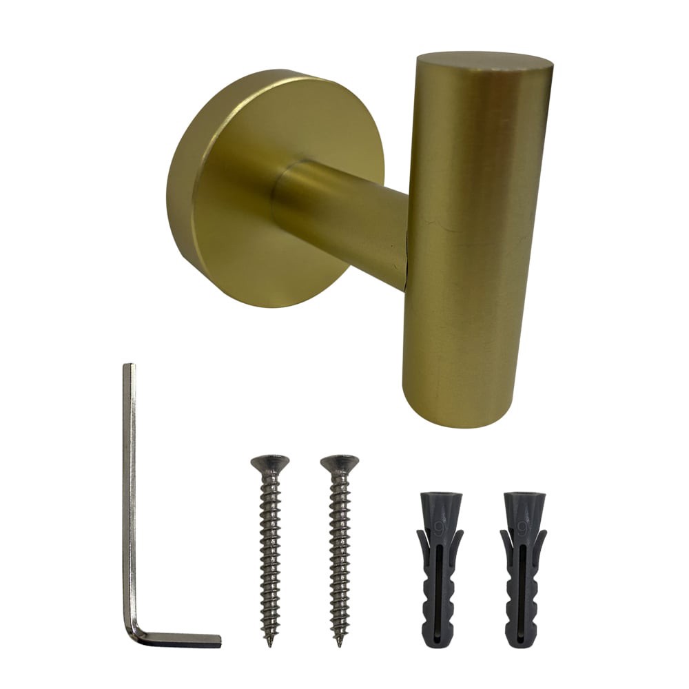 slide 1 of 6, RELIABILT 2.25-in Gold Stainless steel Universal hook, 1 ct