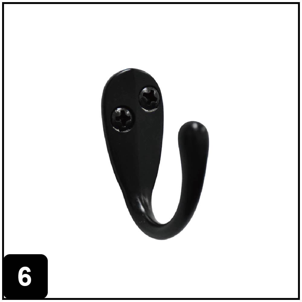 slide 6 of 6, RELIABILT 1.57-in Black Zinc die-cast Universal hook 4 -Pack, 1 ct