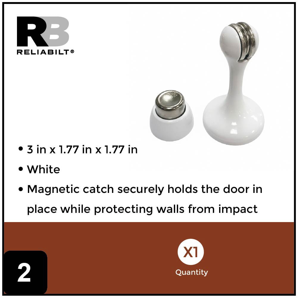 slide 5 of 6, RELIABILT 3-in White Wall protector Door Stop, 1 ct