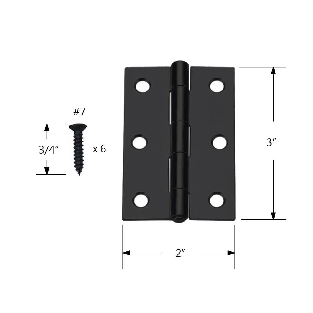 slide 3 of 6, RELIABILT 3-in H Matte Black Mortise Interior/Exterior Door Hinge 2 -Pack, 1 ct