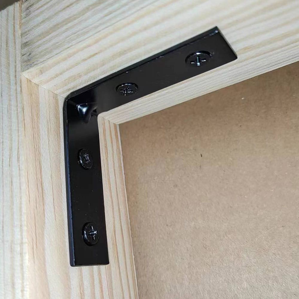 slide 4 of 5, RELIABILT 2-in x 0.625-in x 2-in 1.8 -Gauge Black Steel Corner brace 4 -Pack, 1 ct