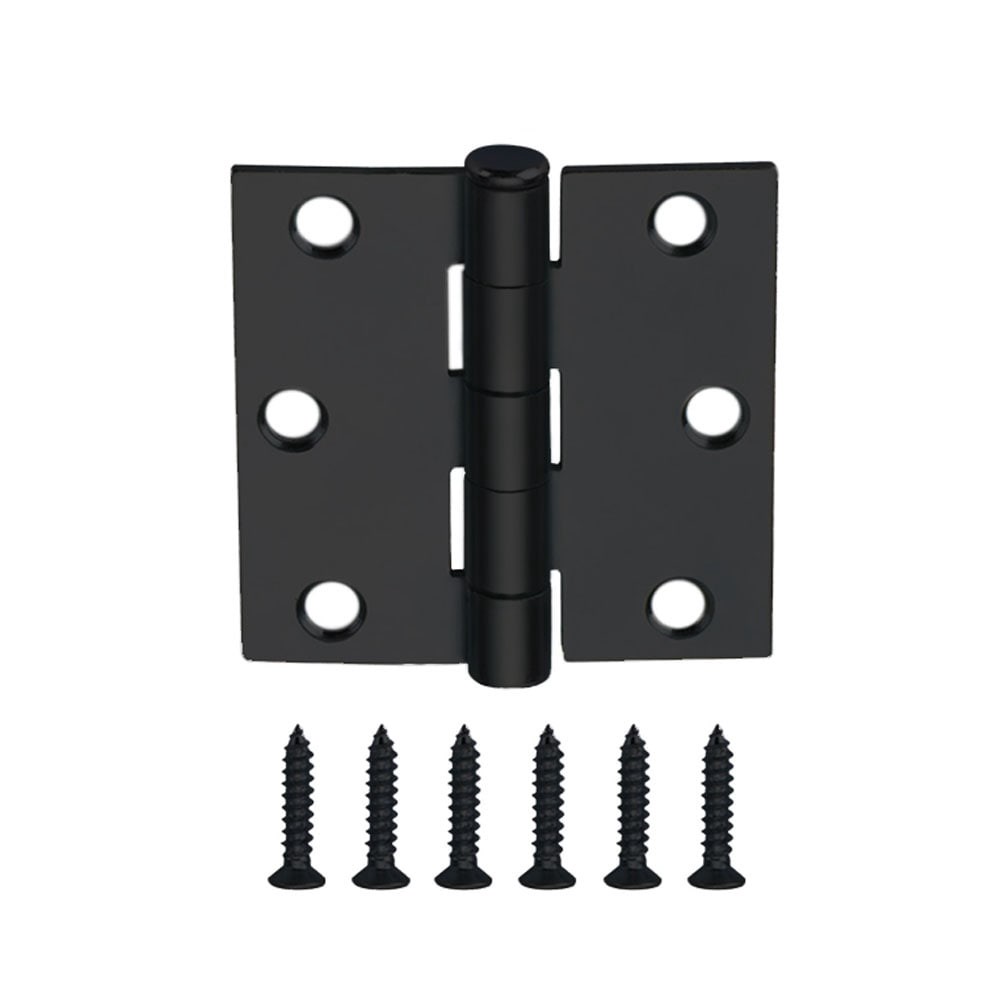 slide 1 of 6, RELIABILT 2-1/2-in H Square Matte Black Mortise Interior/Exterior Door Hinge, 1 ct