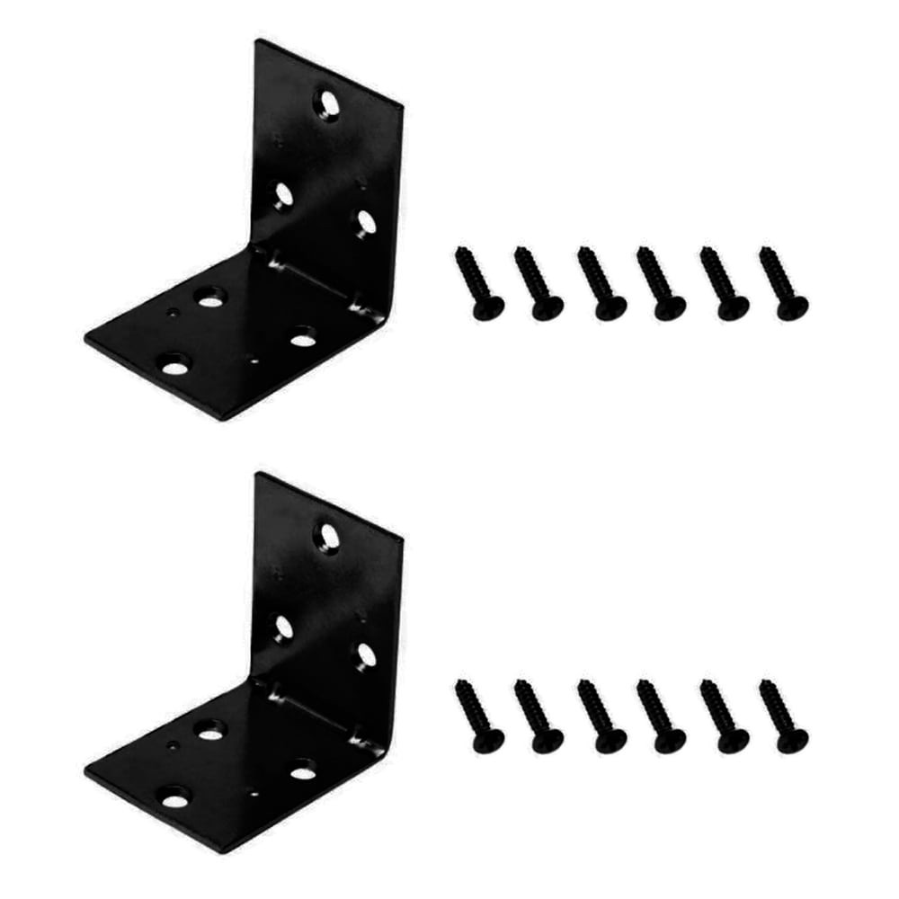 slide 1 of 6, RELIABILT 2.5-in x 1.5-in x 2.5-in 1.8 -Gauge Black Steel Corner brace 2 -Pack, 1 ct