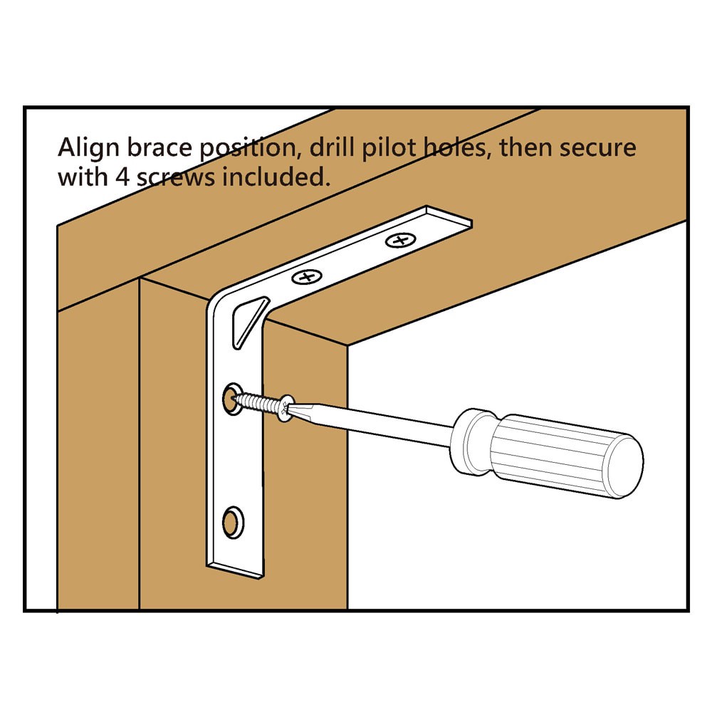 slide 4 of 6, RELIABILT 4-in x 0.875-in x 4-in 3 -Gauge Zinc Steel Corner brace 4 -Pack, 1 ct