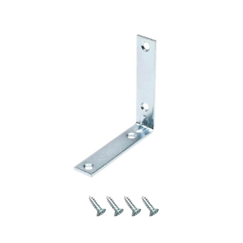 slide 5 of 6, RELIABILT 4-in x 0.875-in x 4-in 3 -Gauge Zinc Steel Corner brace 4 -Pack, 1 ct
