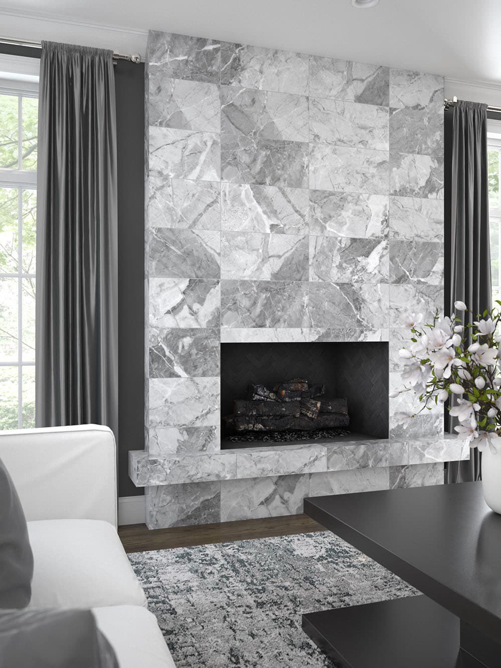 slide 4 of 6, Origin 21 Grey Essence 12-in x 24-in Polished Porcelain Floor and Wall Tile ( 1.937-sq ft Piece ), 1 ct