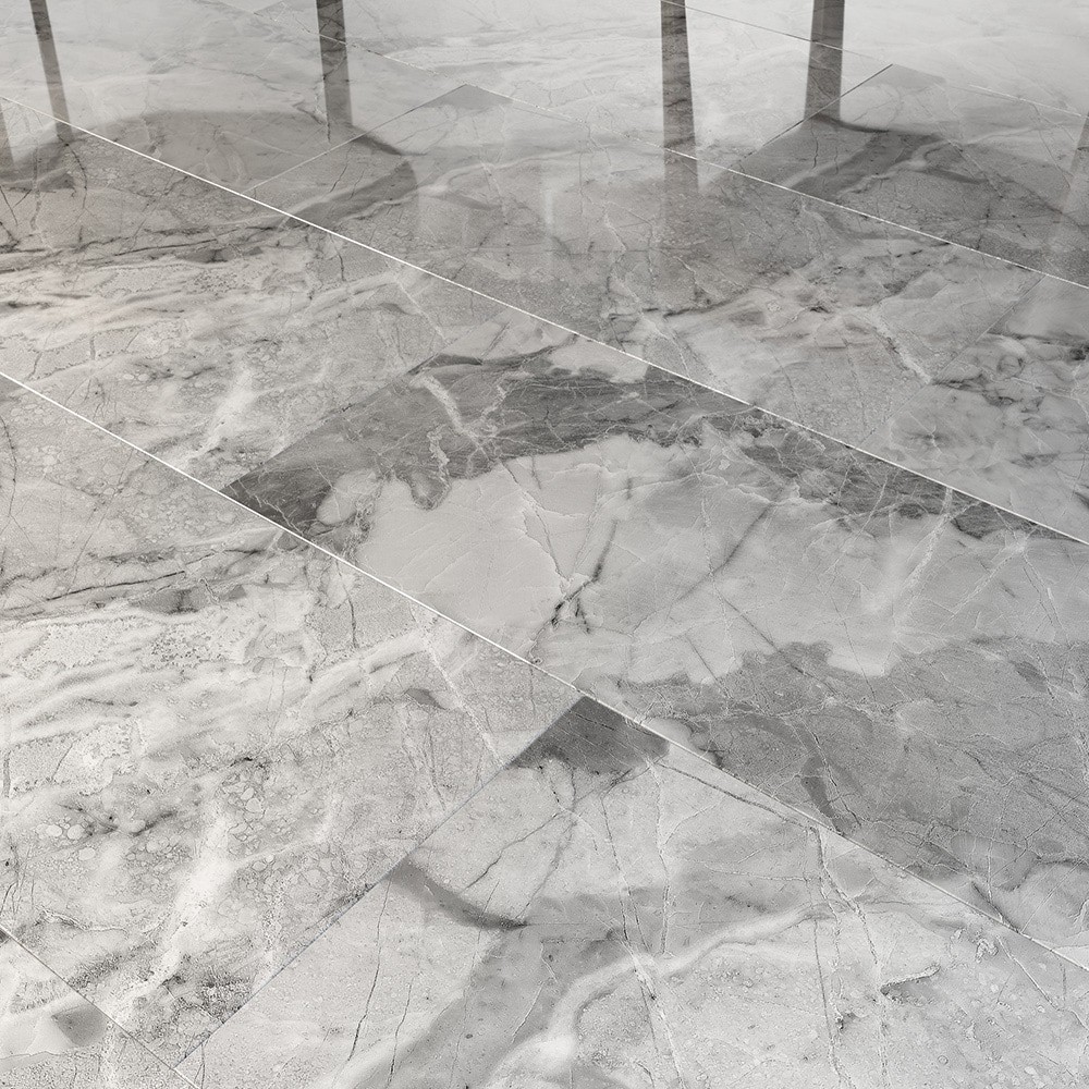 slide 5 of 6, Origin 21 Grey Essence 12-in x 24-in Polished Porcelain Floor and Wall Tile ( 1.937-sq ft Piece ), 1 ct