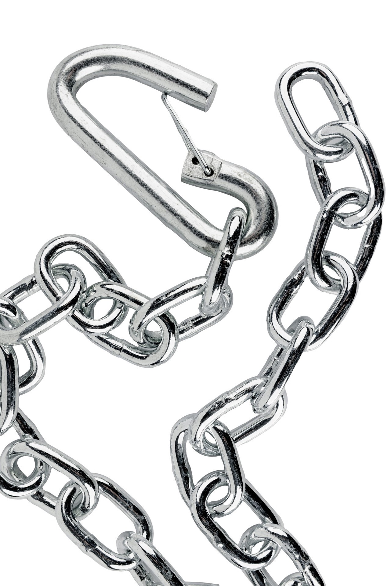 slide 2 of 5, Carry-On Trailer 30-Inch Silver Steel Safety Chain with Hook for Trailers - 5,000 lb Weight Capacity, 1 ct