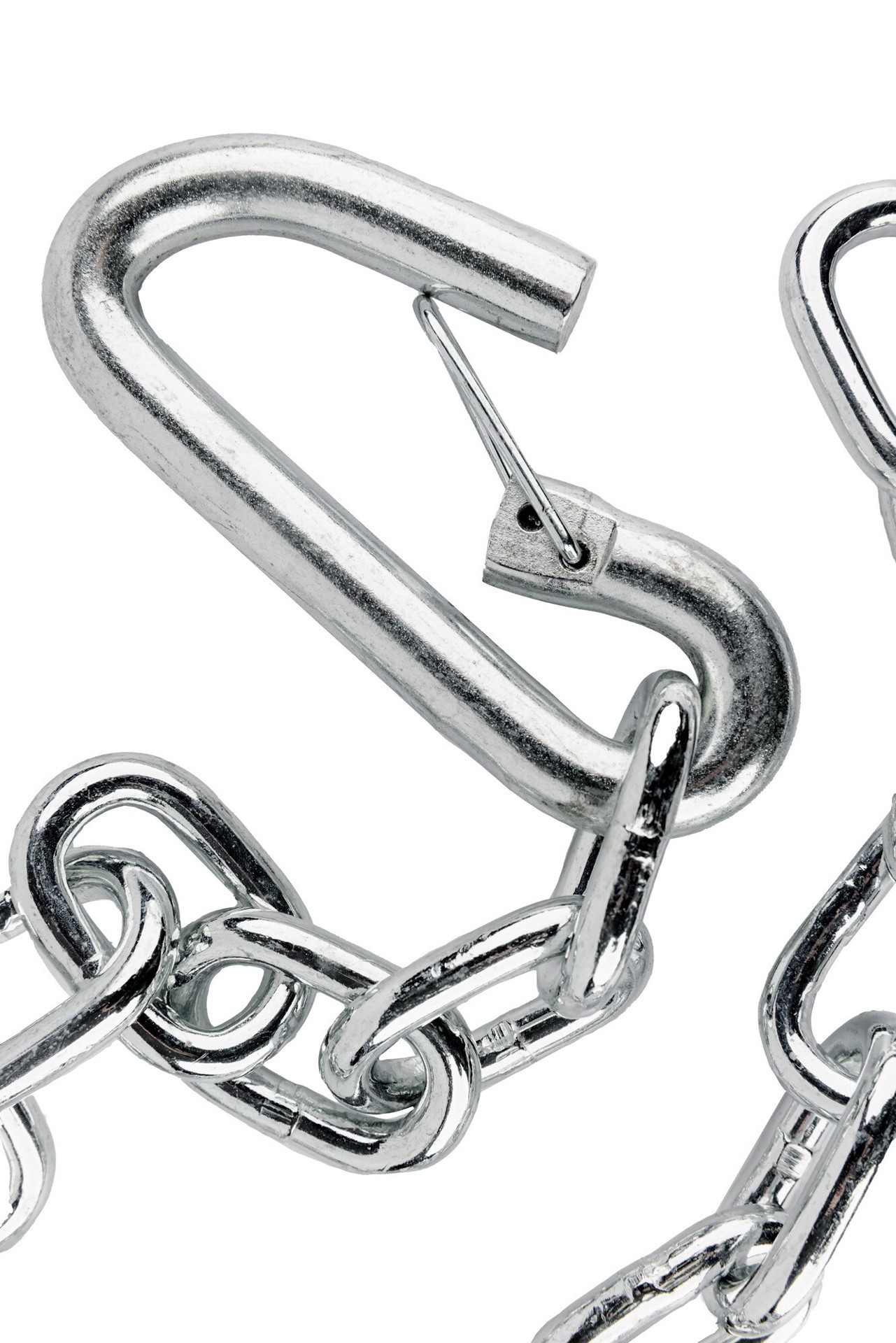 slide 3 of 5, Carry-On Trailer 30-Inch Silver Steel Safety Chain with Hook for Trailers - 5,000 lb Weight Capacity, 1 ct
