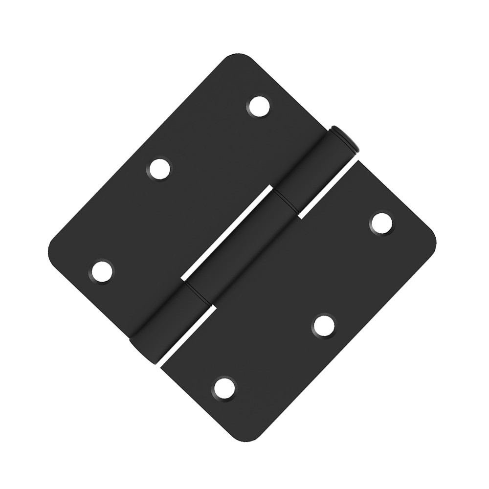 slide 5 of 6, RELIABILT No-Squeak 3-1/2-in H x 1/4-in Radius Matte Black Mortise Interior/Exterior Door Hinge 3 -Pack, 1 ct