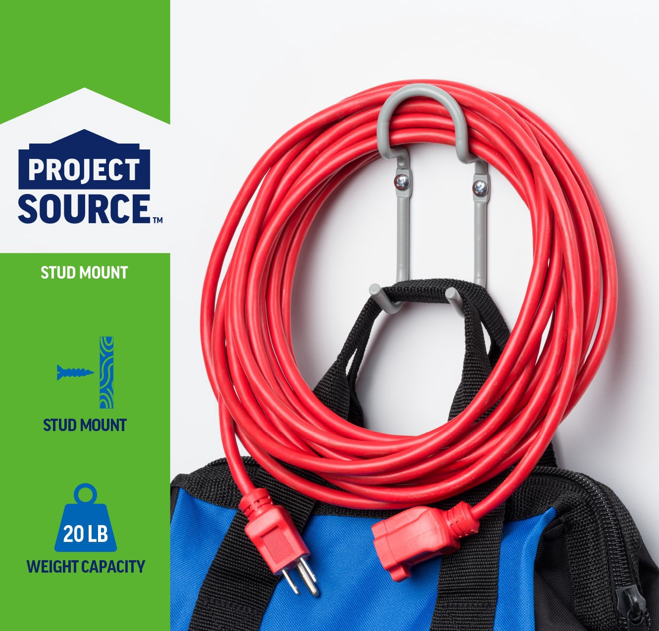 slide 2 of 2, Project Source Multipurpose hook 2 -Pack 2.3-in Gray Steel, 1 ct