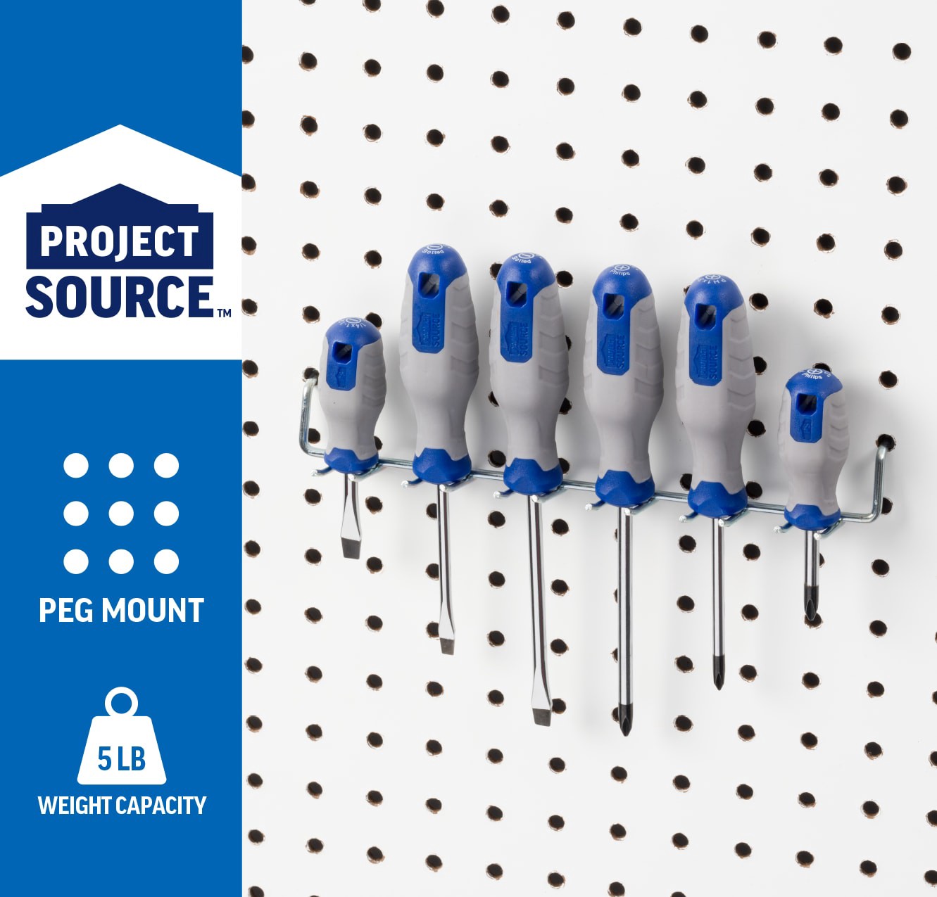 slide 3 of 3, Project Source Multi-tool hanger 9.13-in Silver Steel, 1 ct