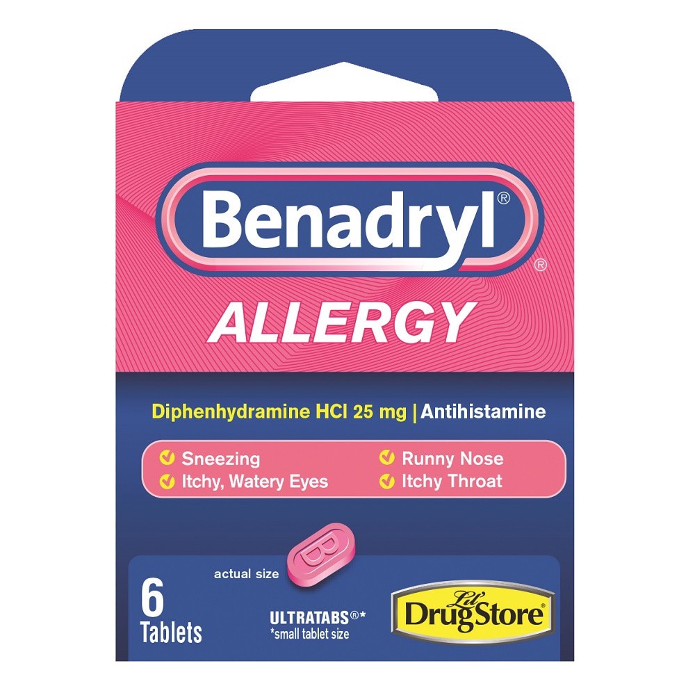 slide 1 of 1, Benadryl Regular Strength Allergy Relief Capsules - Diphenhydramine - Trial Pack Size - 1 Count, 1 ct
