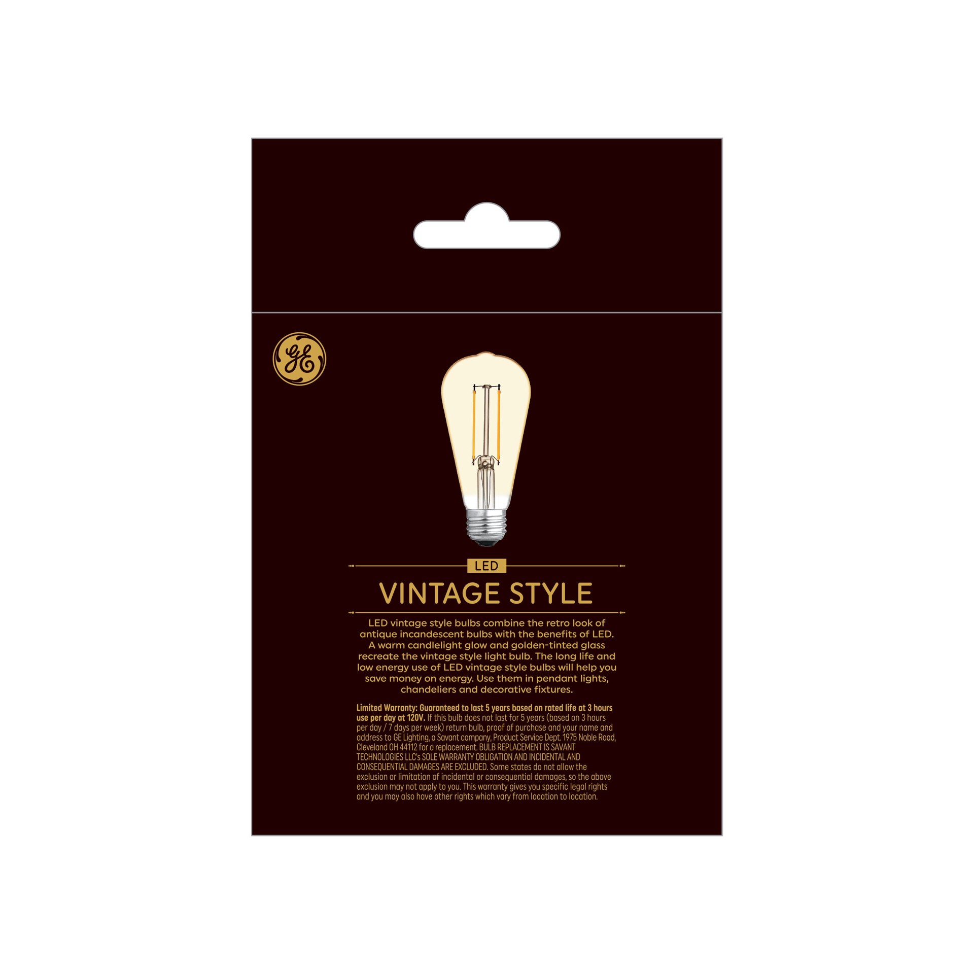 slide 4 of 6, GE 60 -Watt EQ ST19 Warm candlelight Medium base (E-26) Dimmable LED Decorative Light Bulb 2 -Pack, 1 ct