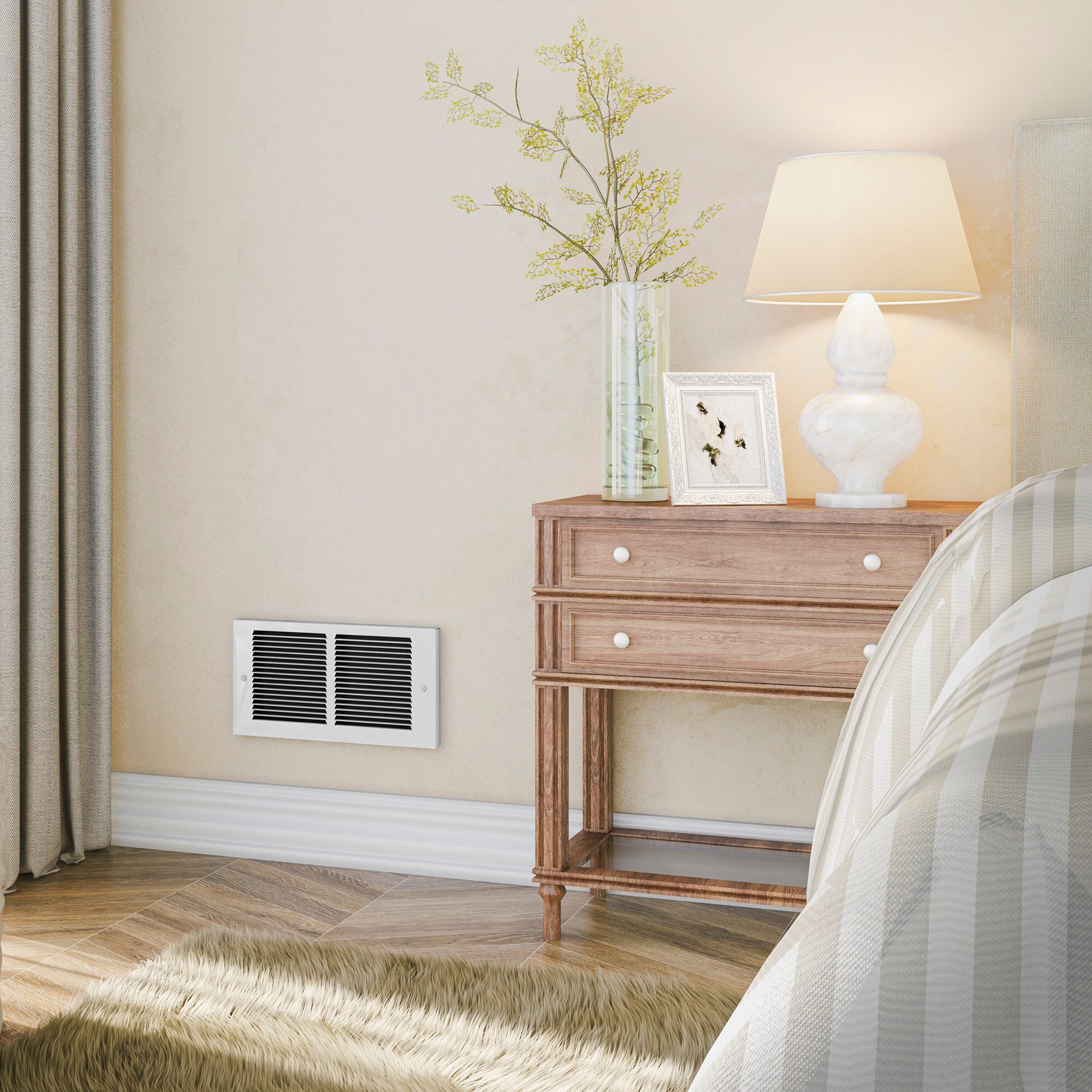 slide 4 of 6, Cadet Register Up to 1600.0-Watt 208/240 -Volt Heater fan Heater ( 4.0-in L x 7.375-in H Grille ), 1 ct