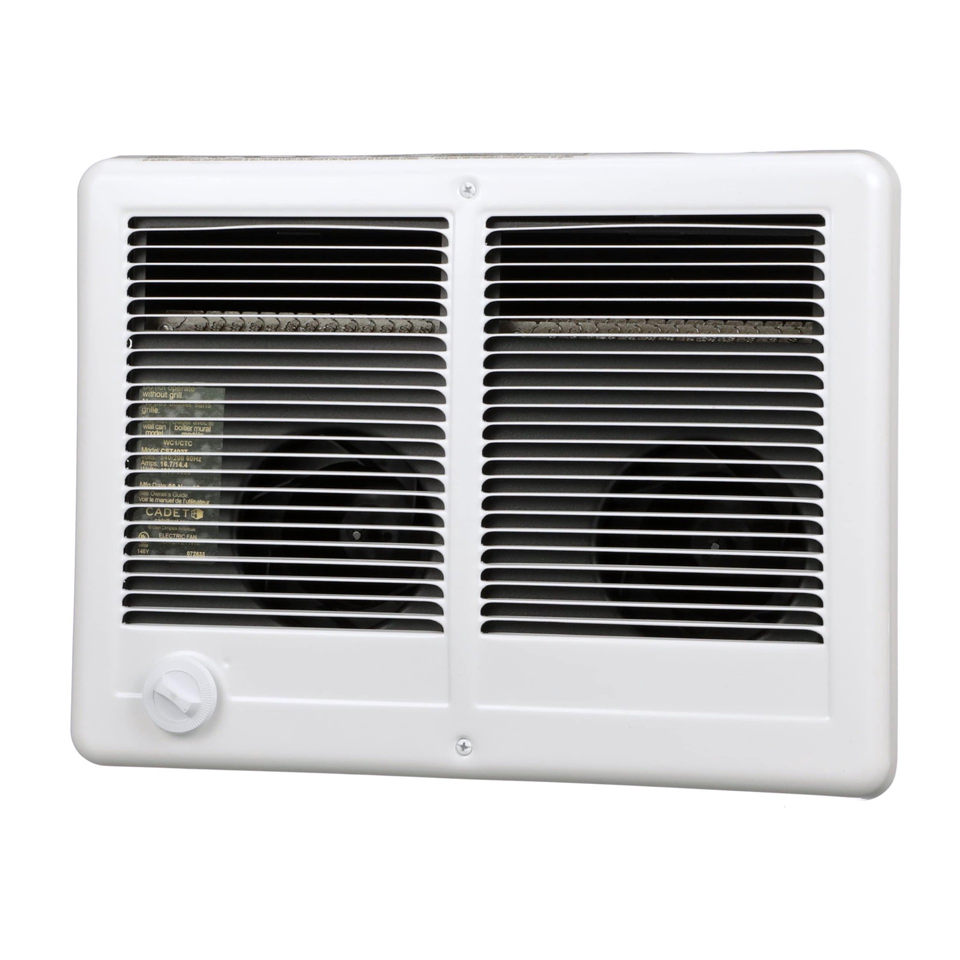 slide 2 of 6, Cadet Com-Pak Twin Up to 3000.0-Watt 208/240 -Volt Heater fan Heater ( 4.0-in L x 12.0-in H Grille ), 1 ct