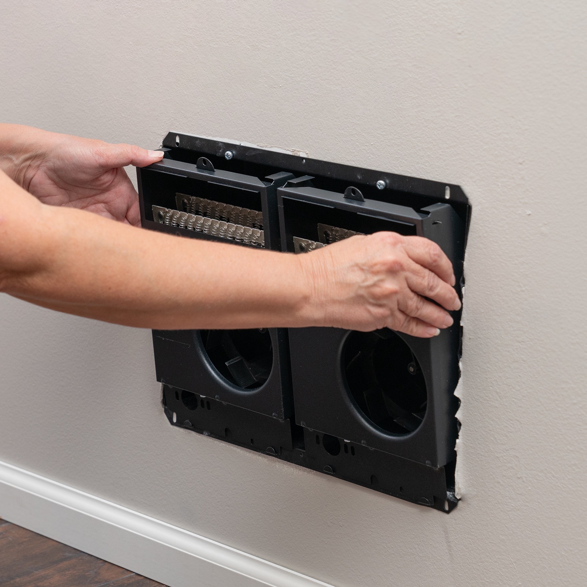 slide 6 of 6, Cadet Com-Pak Twin Up to 3000.0-Watt 208/240 -Volt Heater fan Heater ( 4.0-in L x 12.0-in H Grille ), 1 ct