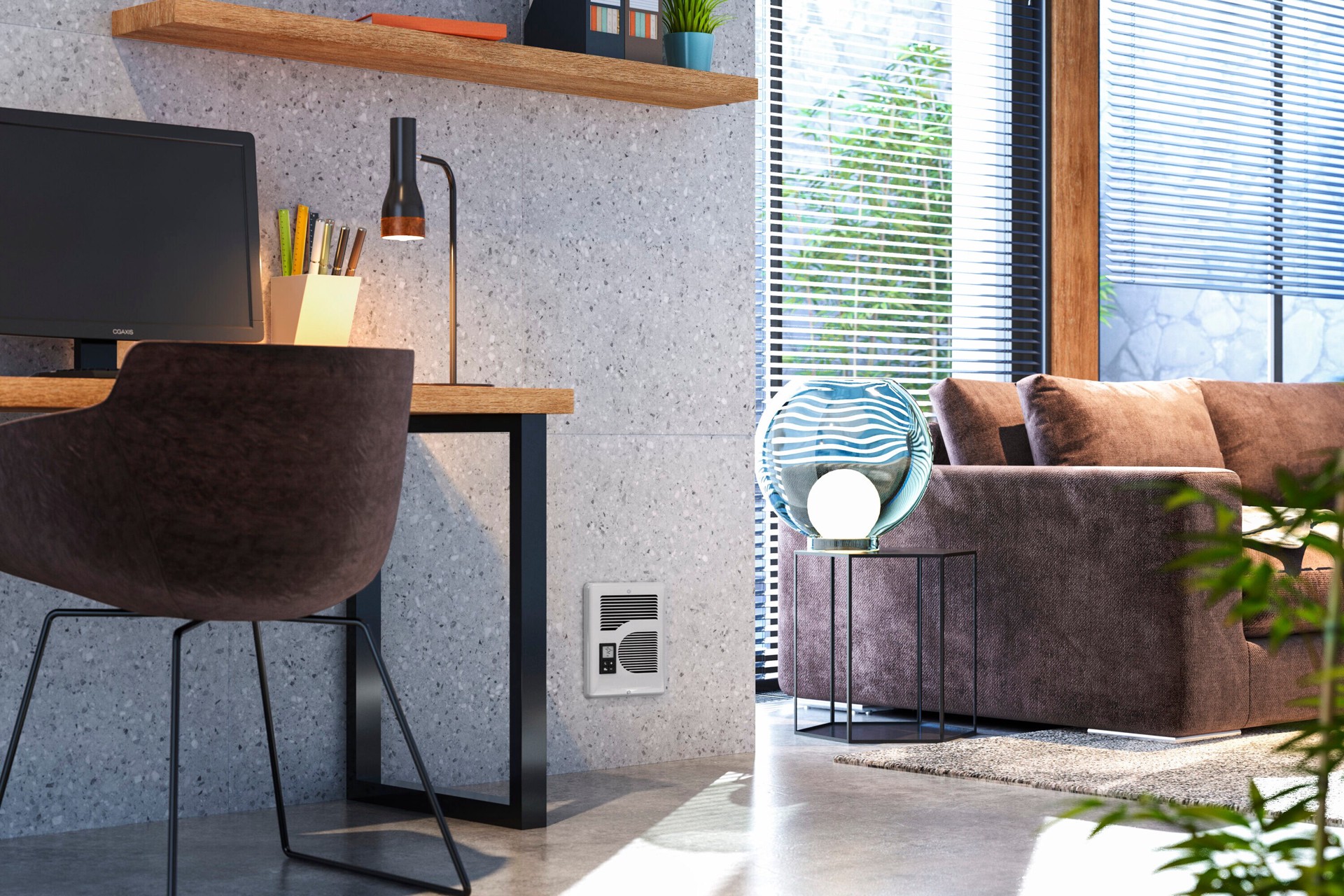 slide 4 of 6, Cadet EnergyPlus Up to 1600.0-Watt 120/240 -Volt Heater fan Heater ( 4.0-in L x 12.0-in H Grille ), 1 ct