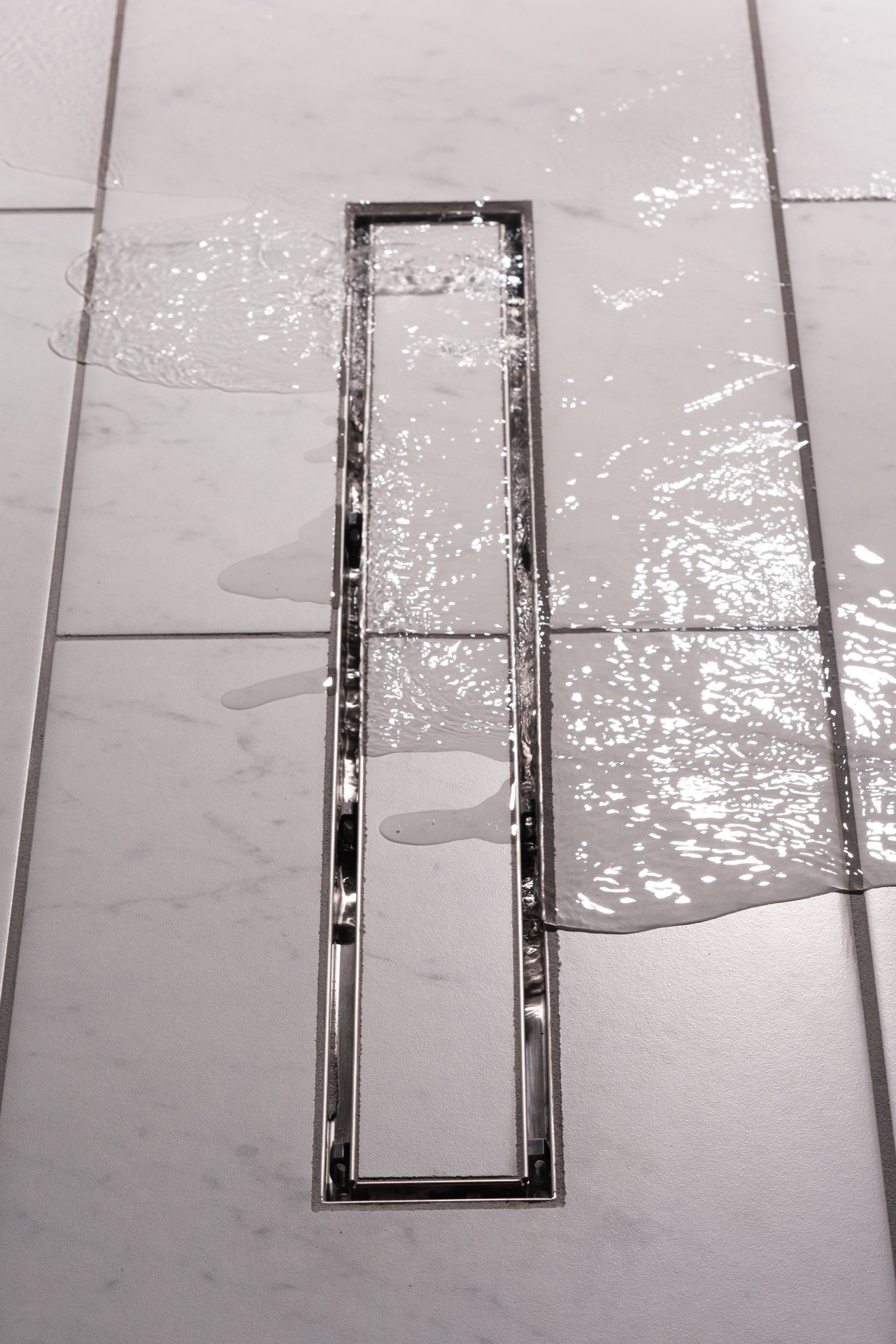 slide 2 of 6, Oatey Vivante 24-in Stainless Steel Linear Shower Drain with Tile-In Cover, 1 ct