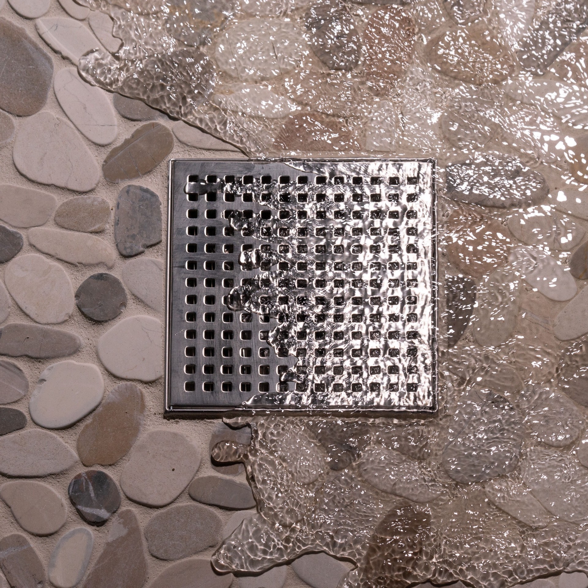 slide 2 of 6, Oatey Vivante 6-in Stainless Steel Square Shower Drain with Square Pattern, 1 ct