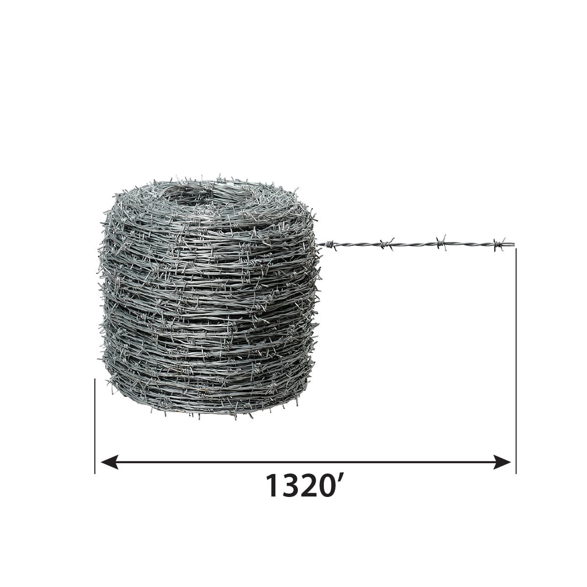 slide 3 of 6, IRONRIDGE 1320-ft x 1-ft 15.5 -Gauge Gray Steel Barbed Wire Rolled Fencing, 1 ct